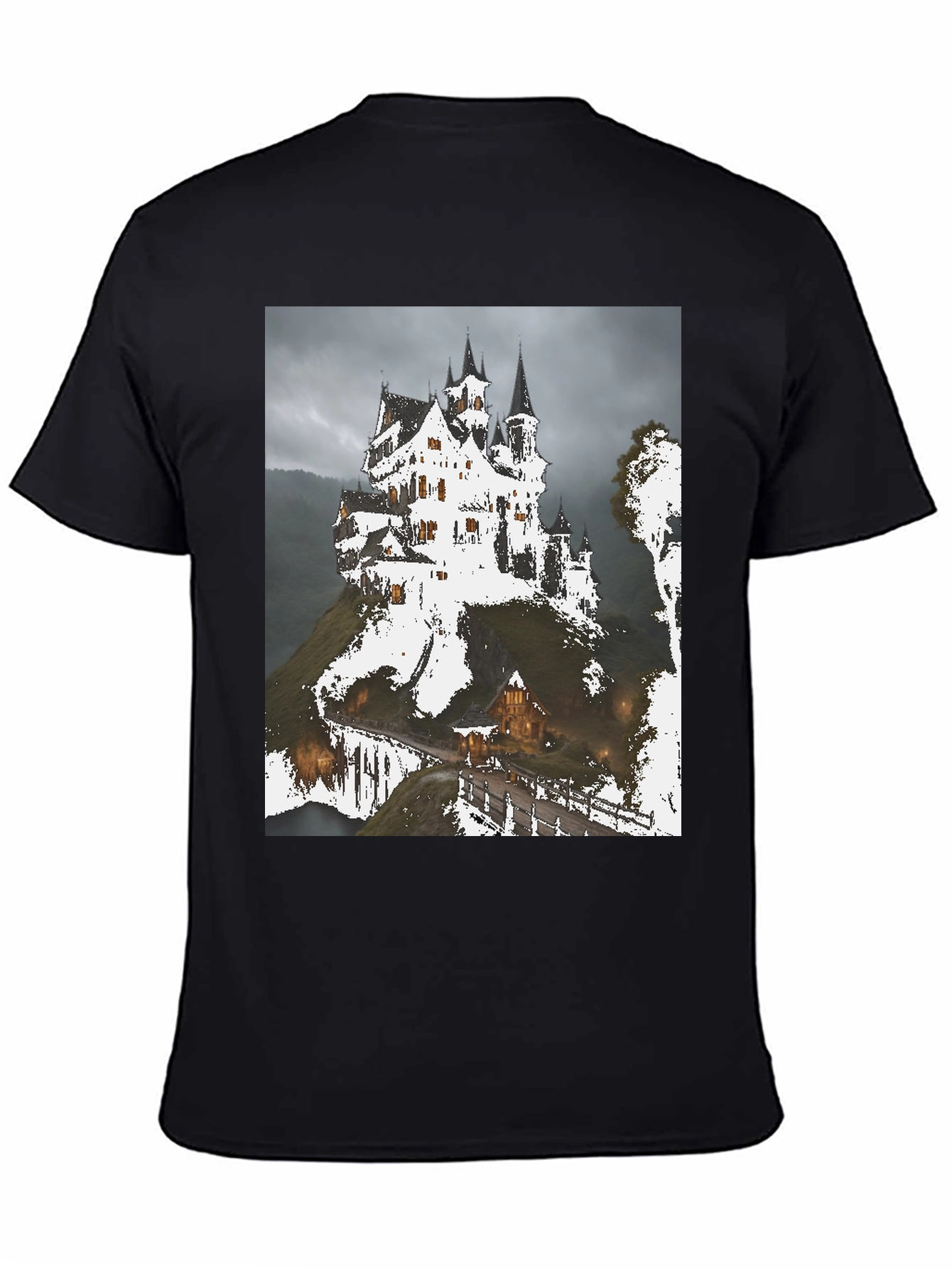 Haunted Castle Graphic T-Shirt - Spooky Season Apparel
