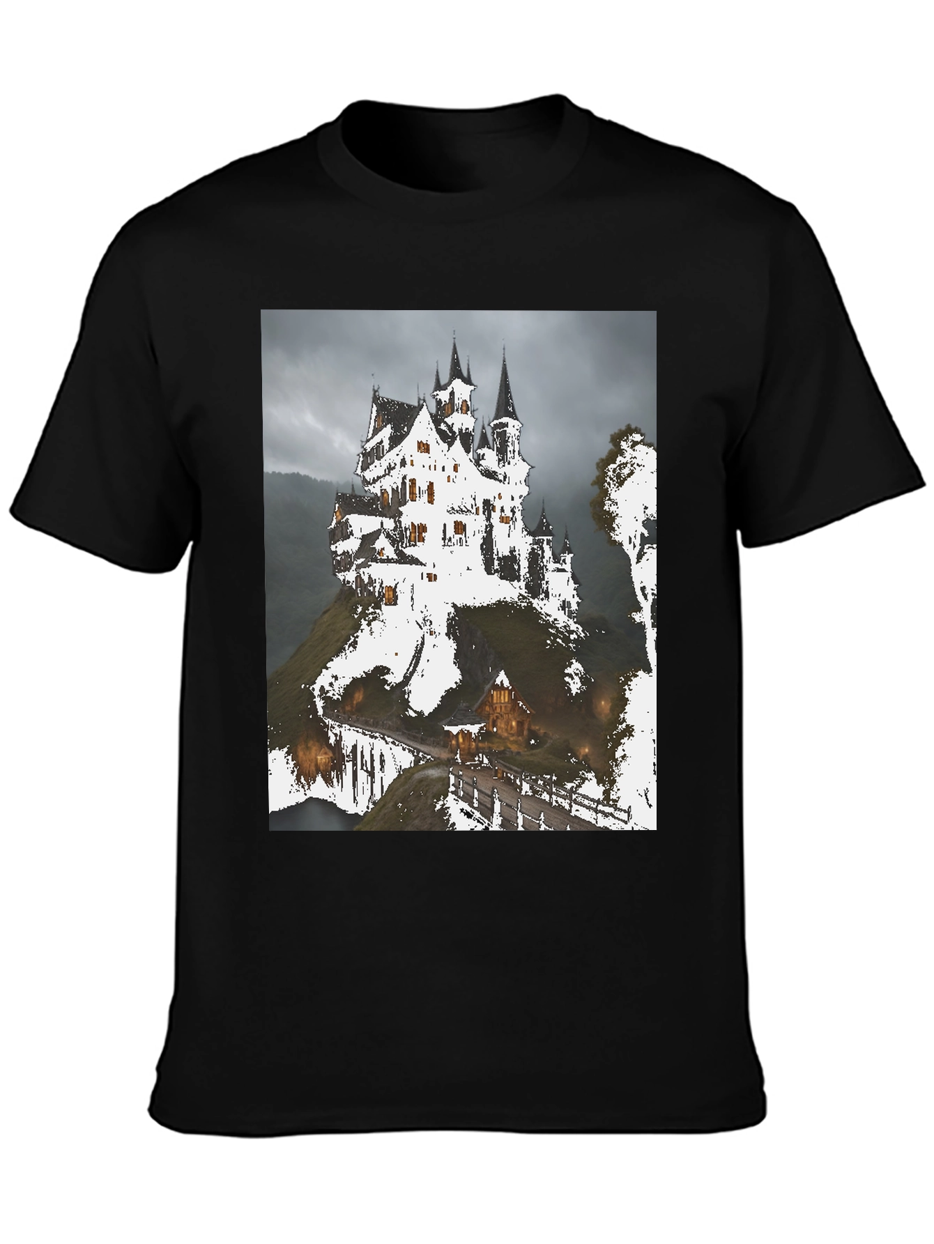Haunted Castle Graphic T-Shirt - Spooky Season Apparel