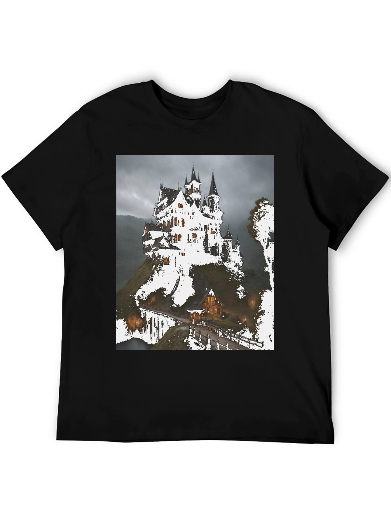 Haunted Castle Graphic T-Shirt - Spooky Season Apparel