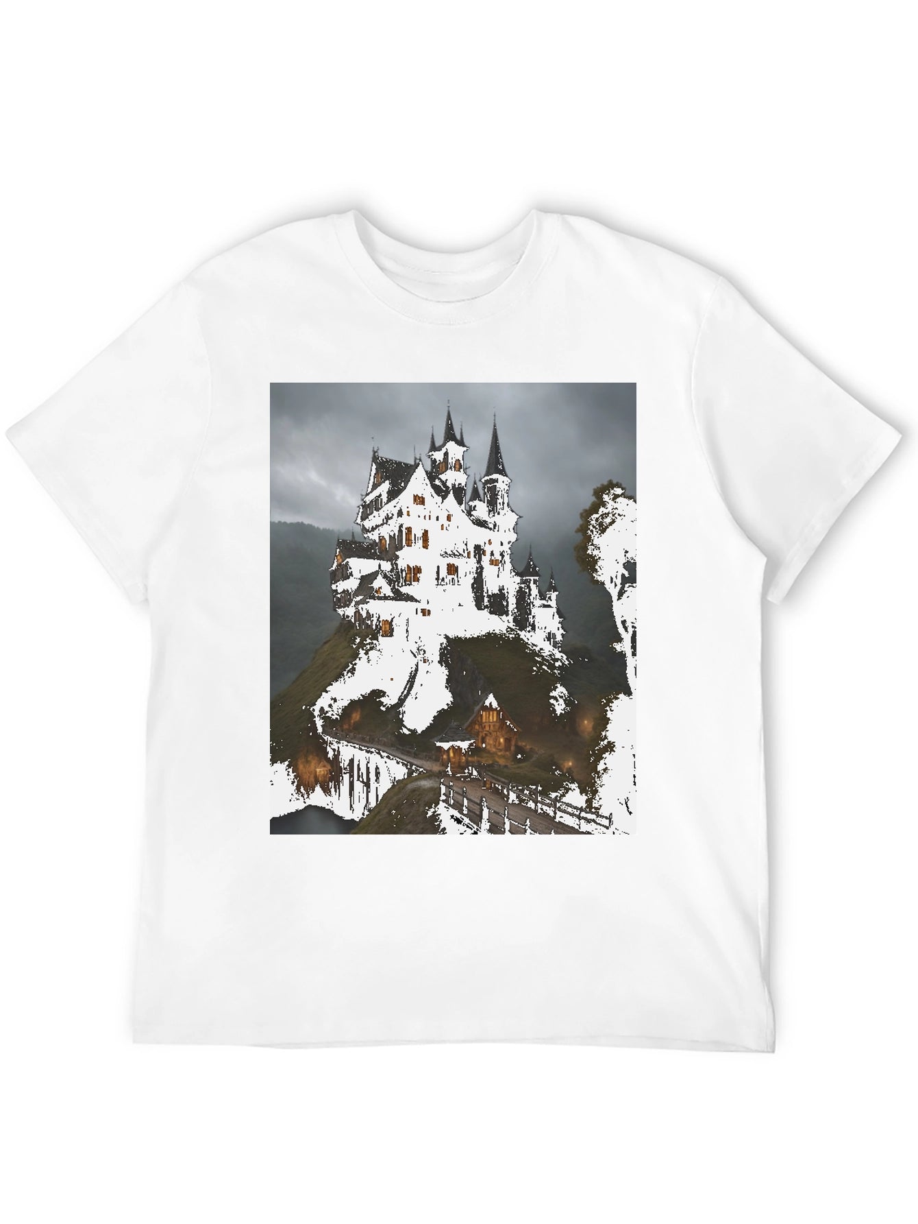 Haunted Castle Graphic T-Shirt - Spooky Season Apparel