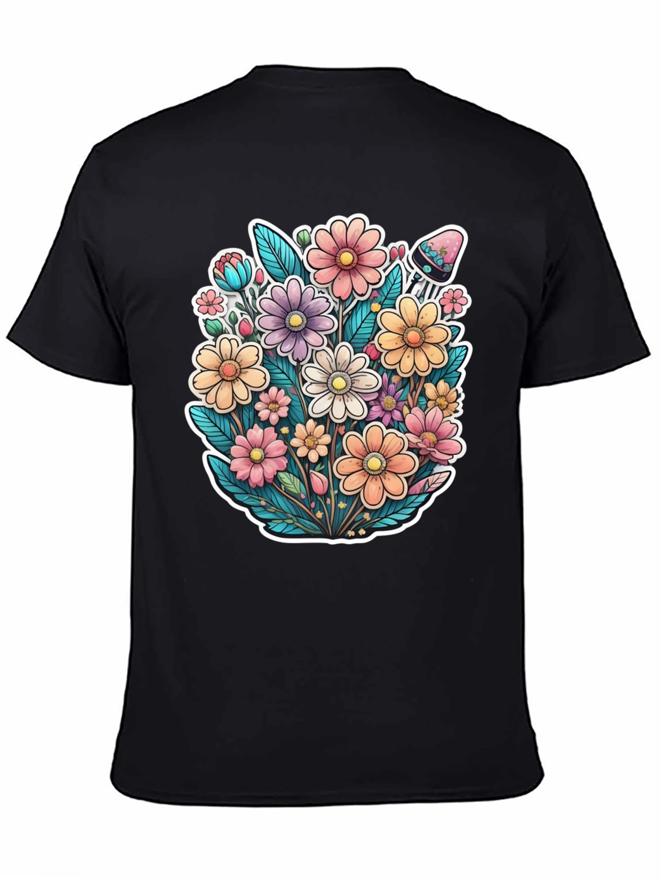 Floral Graphic Print T-Shirt - Blooming Style