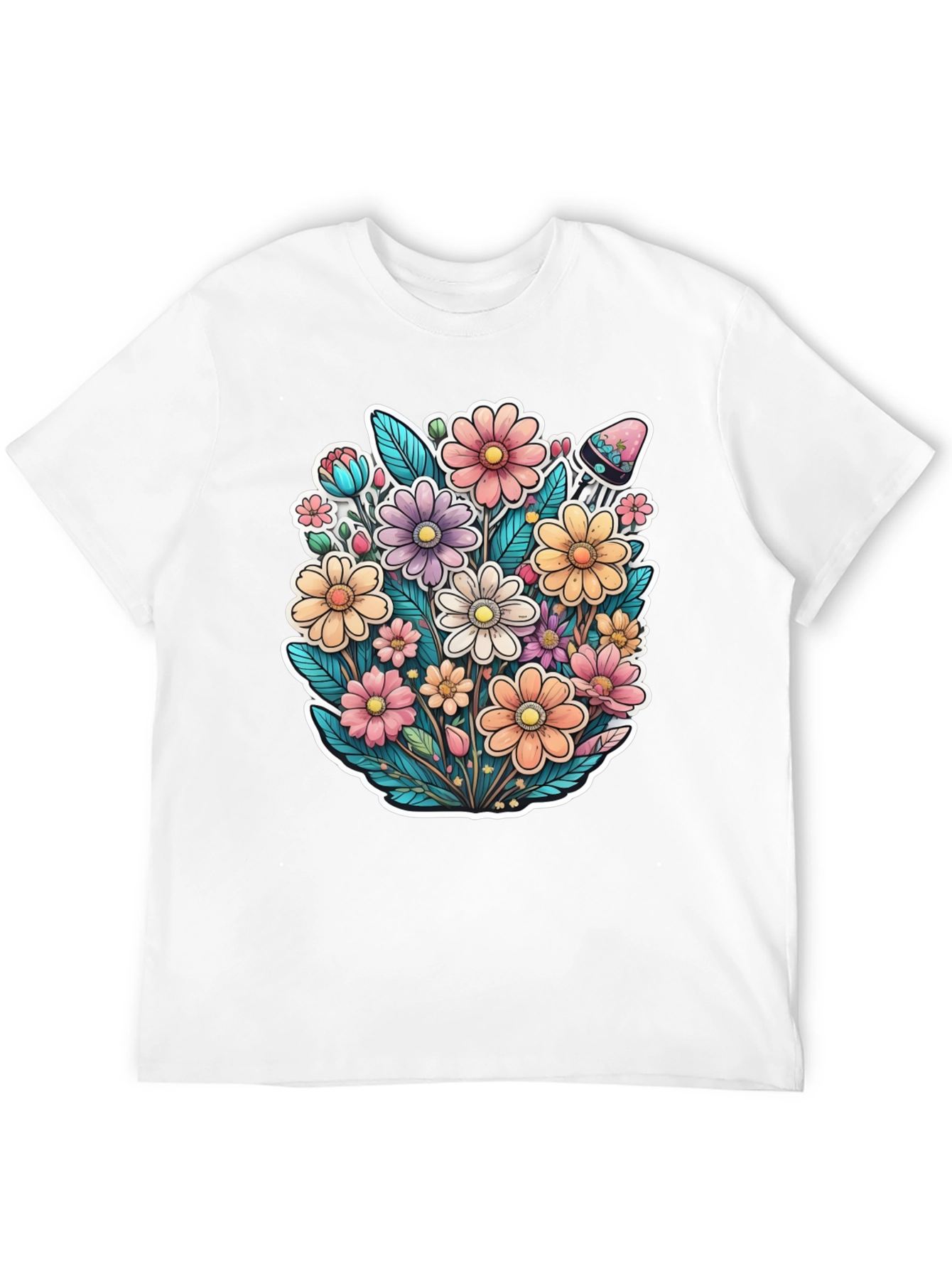 Floral Graphic Print T-Shirt - Blooming Style