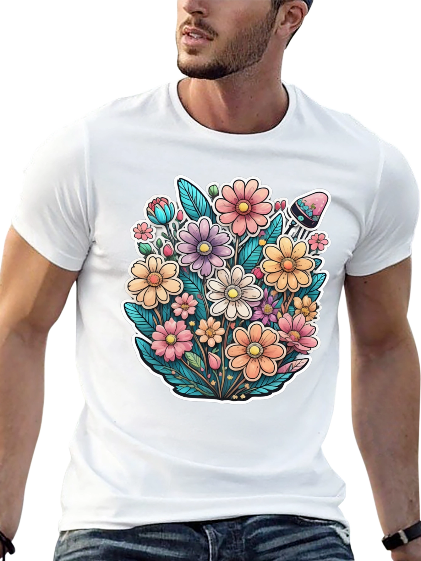 Floral Graphic Print T-Shirt - Blooming Style