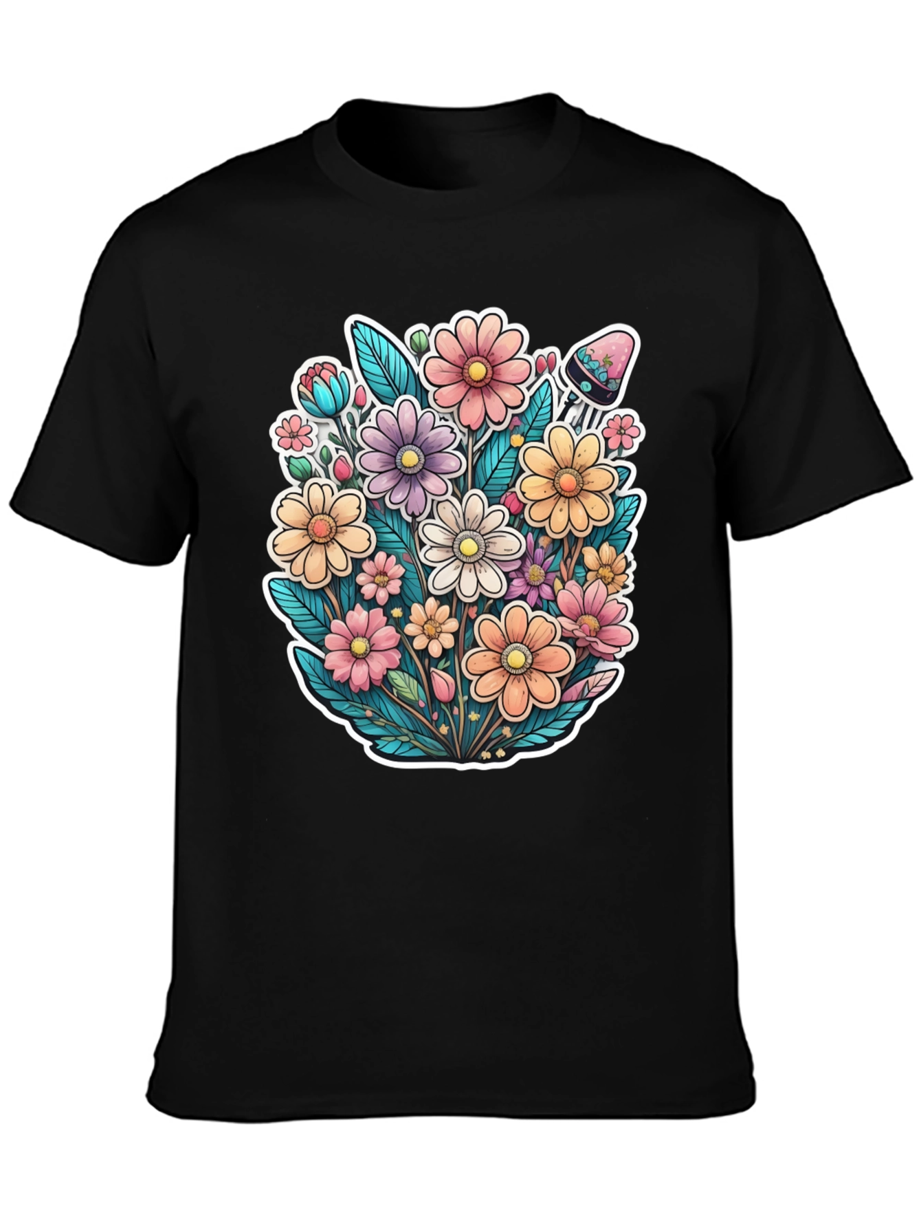 Floral Graphic Print T-Shirt - Blooming Style