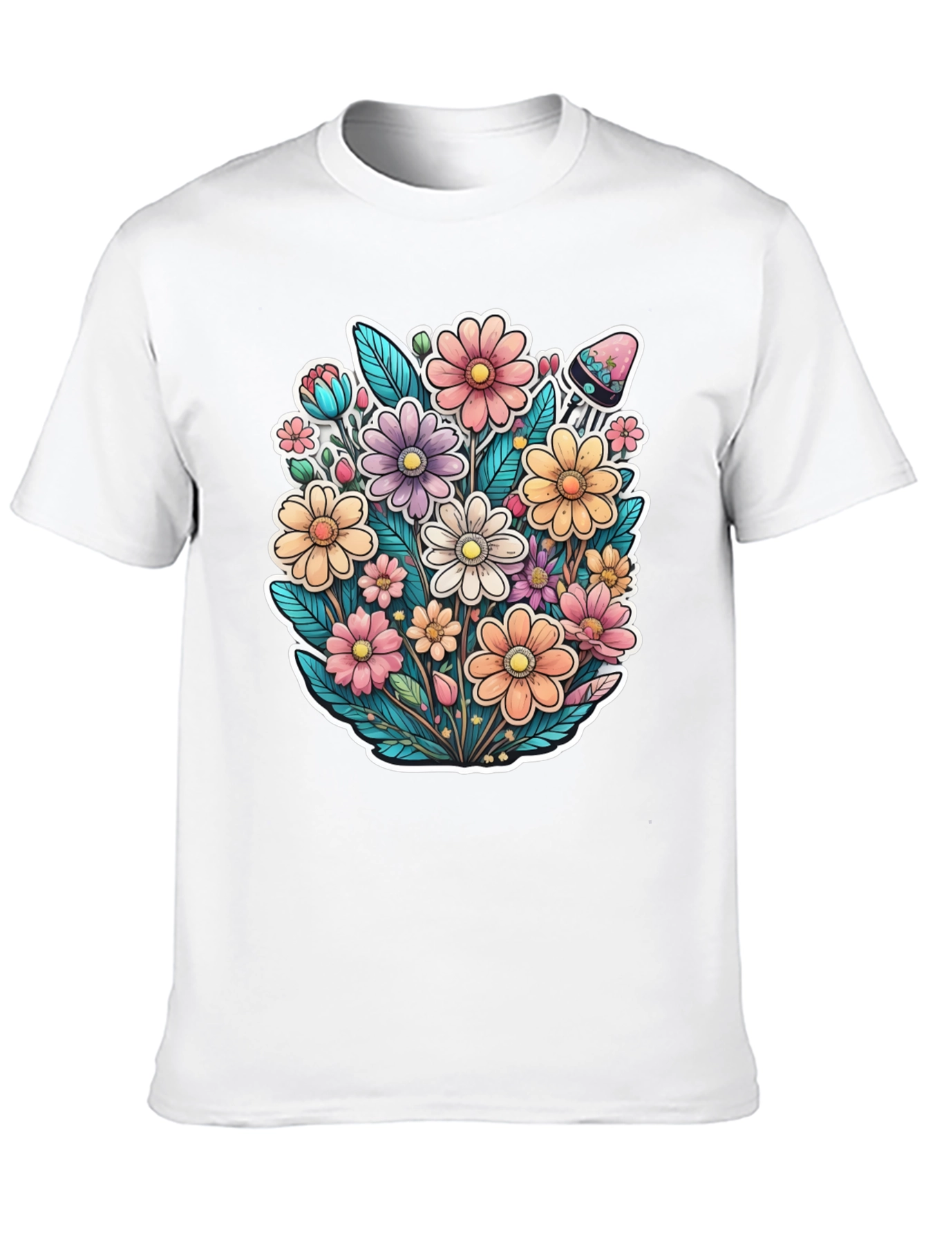 Floral Graphic Print T-Shirt - Blooming Style
