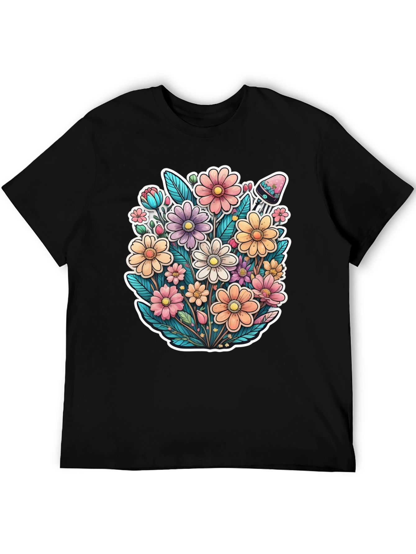 Floral Graphic Print T-Shirt - Blooming Style