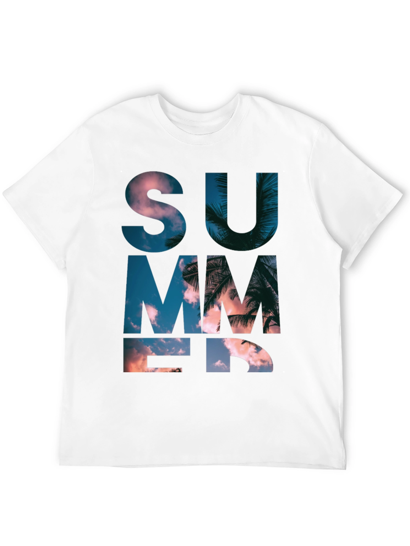 Summer Graphic Print Mens Black T-Shirt