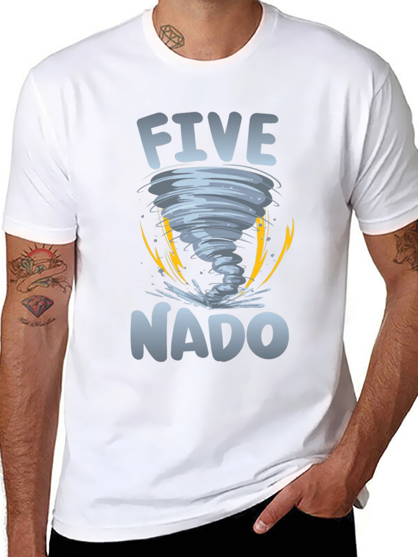 Five-Nado Graphic T-Shirt - Tornado Design Tee