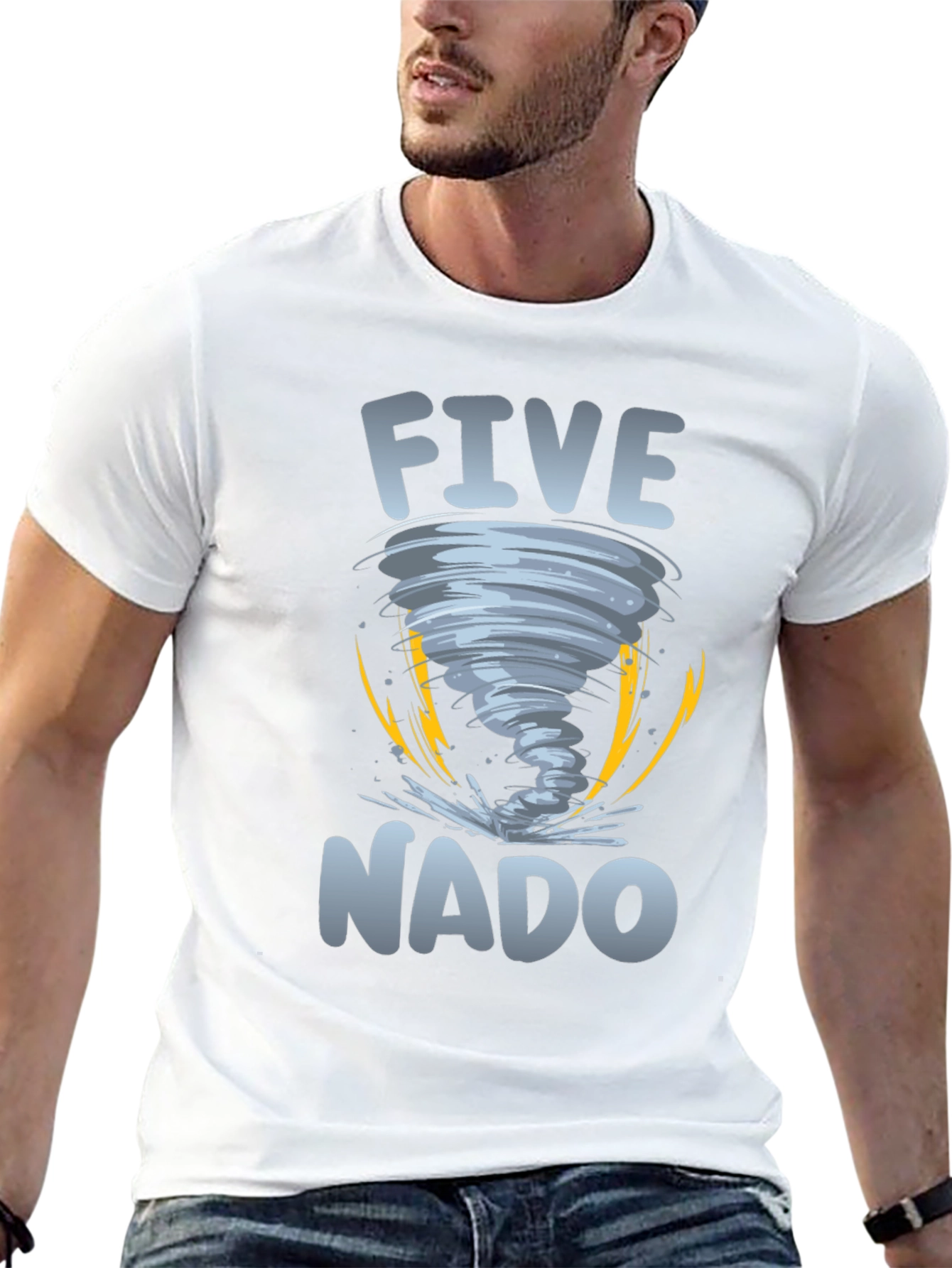 Five-Nado Graphic T-Shirt - Tornado Design Tee