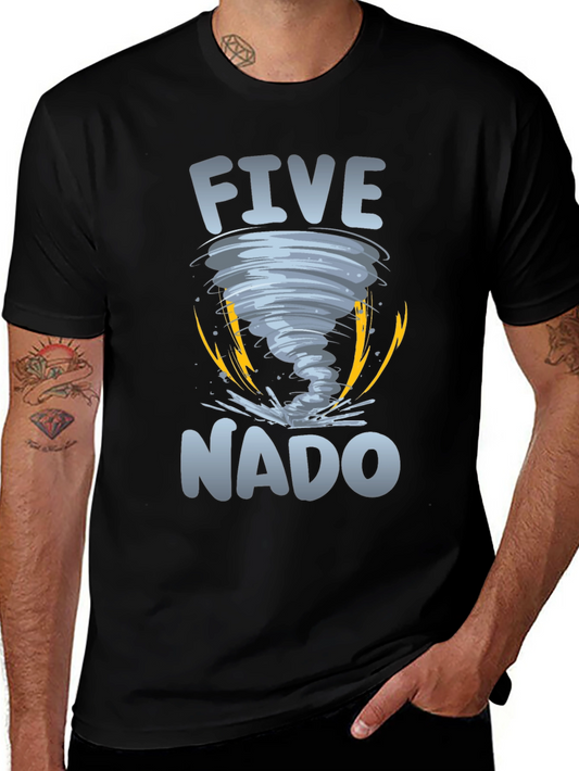 Five-Nado Graphic T-Shirt - Tornado Design Tee