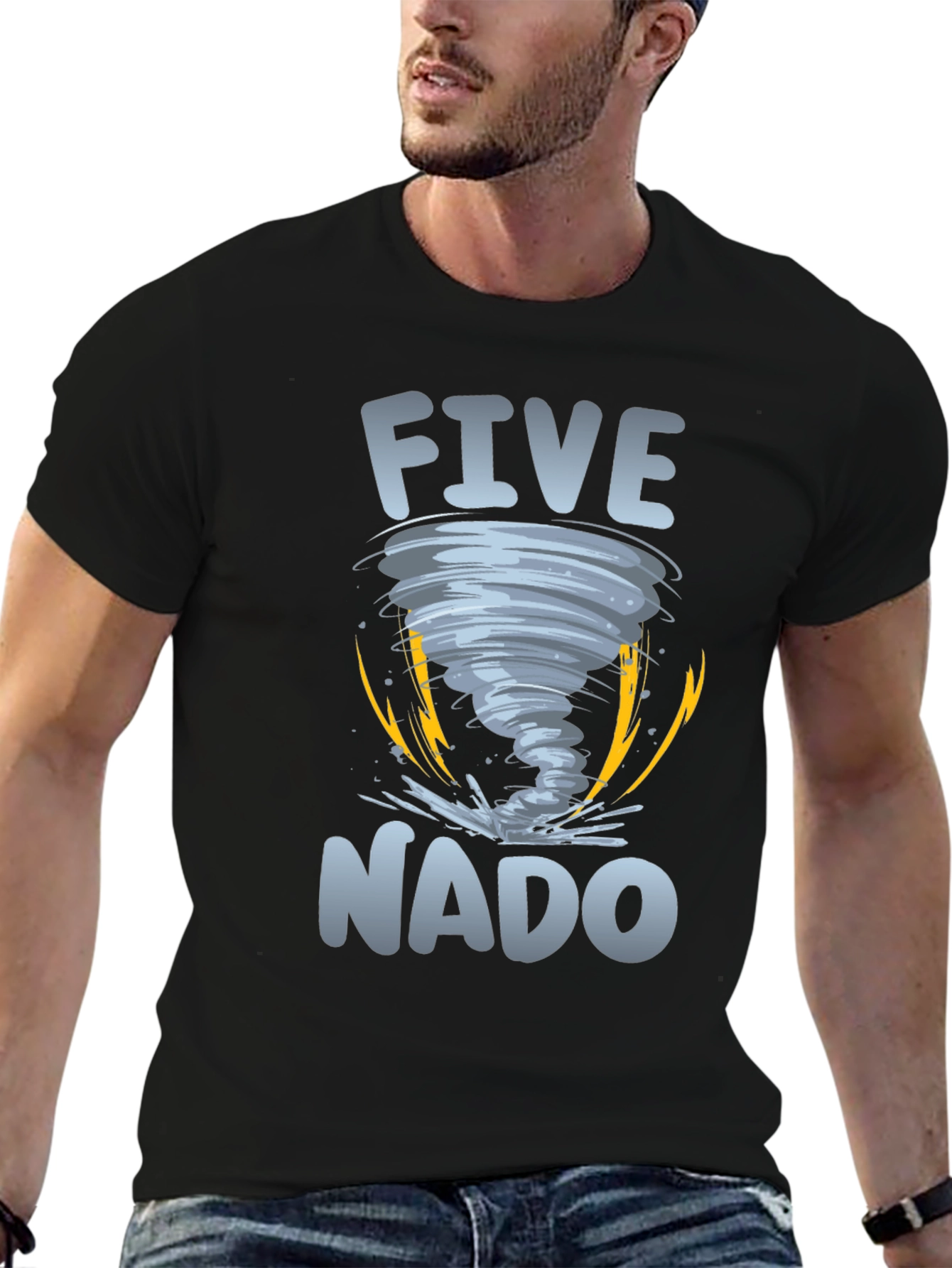 Five-Nado Graphic T-Shirt - Tornado Design Tee