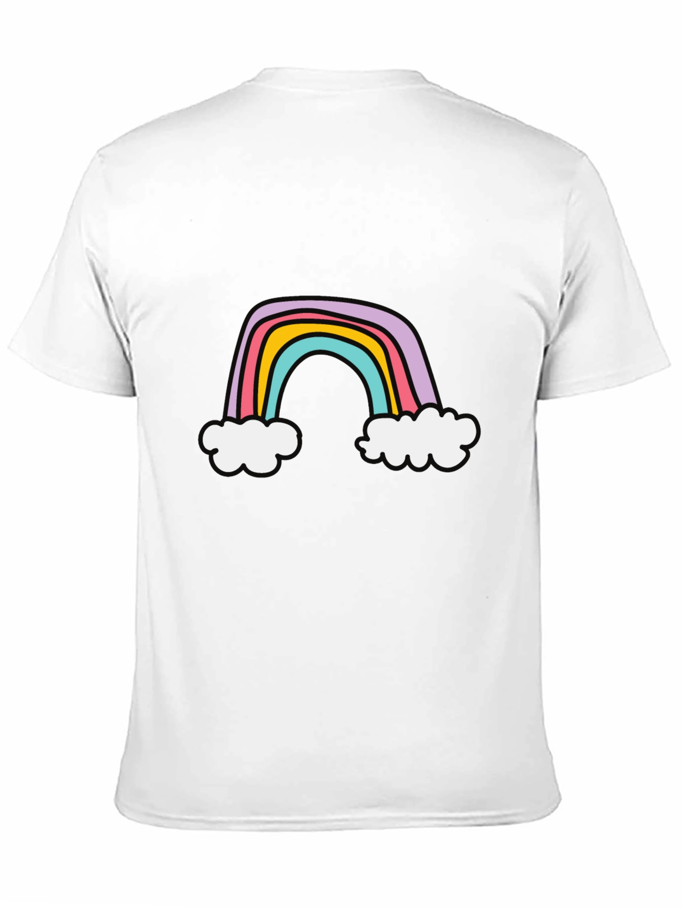 Rainbow Graphic Tee - Soft Cotton Blend Casual Style