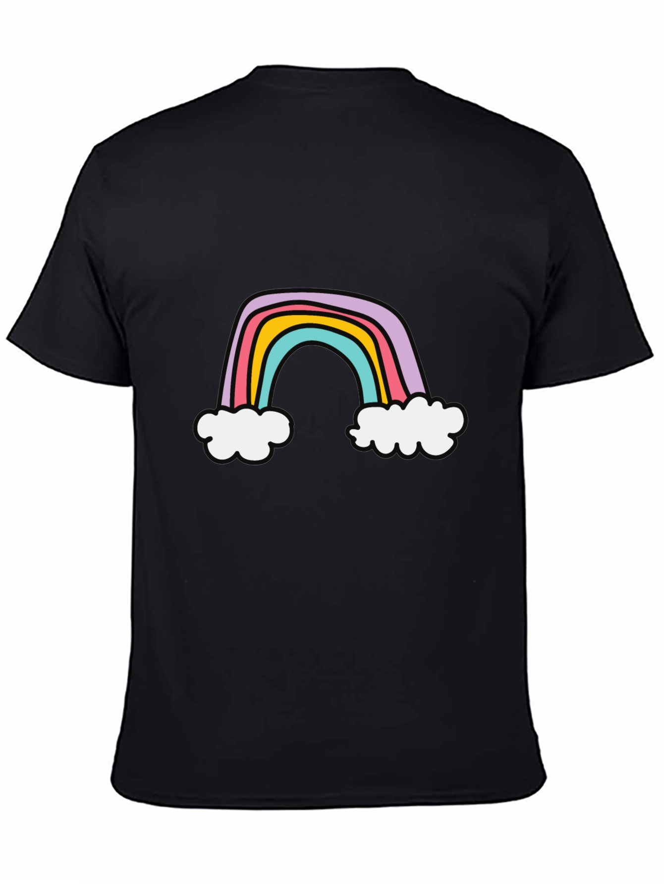 Rainbow Graphic Tee - Soft Cotton Blend Casual Style