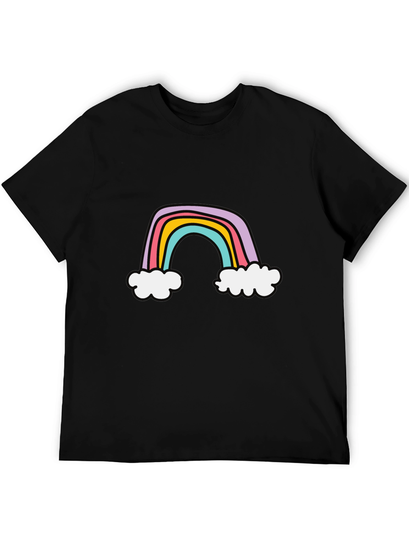 Rainbow Graphic Tee - Soft Cotton Blend Casual Style