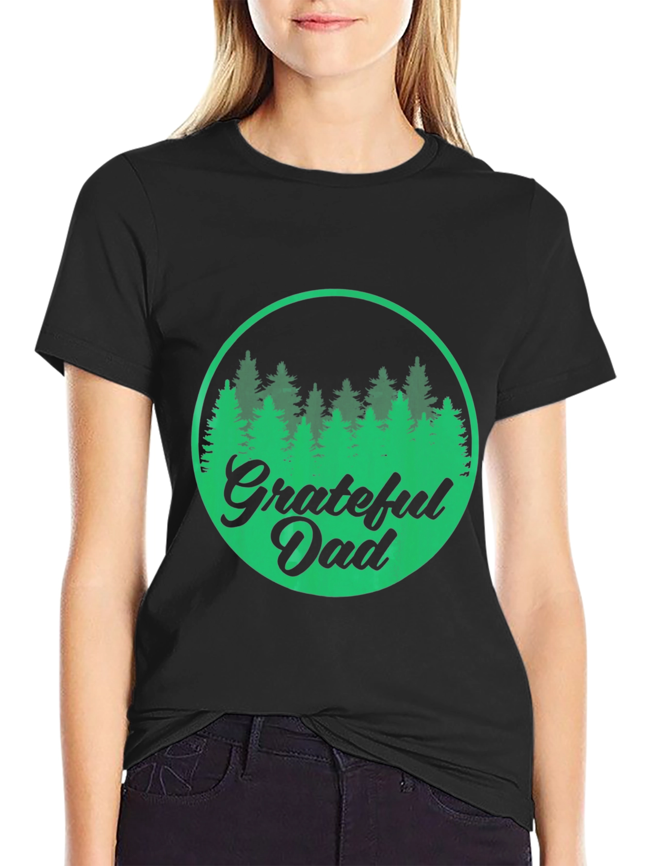 Grateful Dad Forest Graphic Tee - Black
