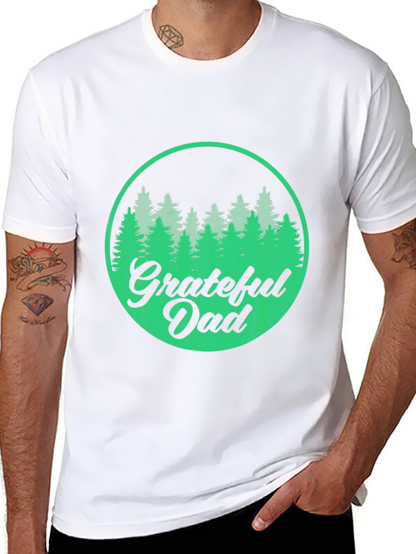 Grateful Dad Forest Graphic Tee - Black