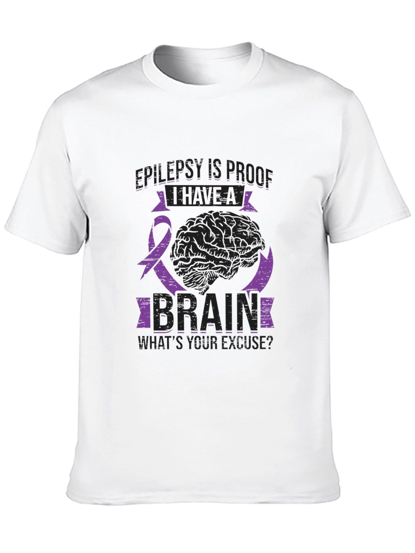 Epilepsy Awareness Brain Graphic Tee - Black