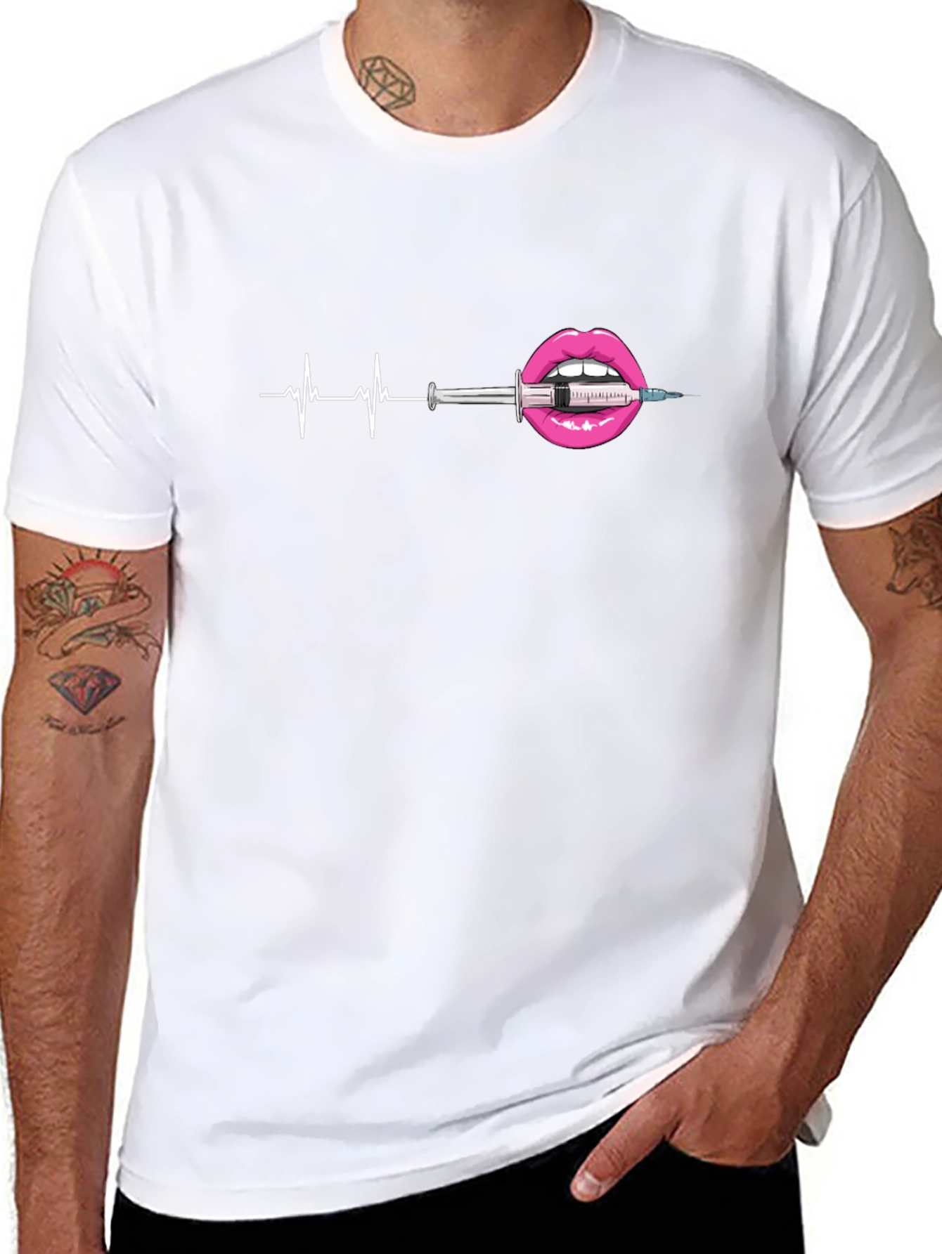 Heartbeat Lipstick Syringe Graphic Tee