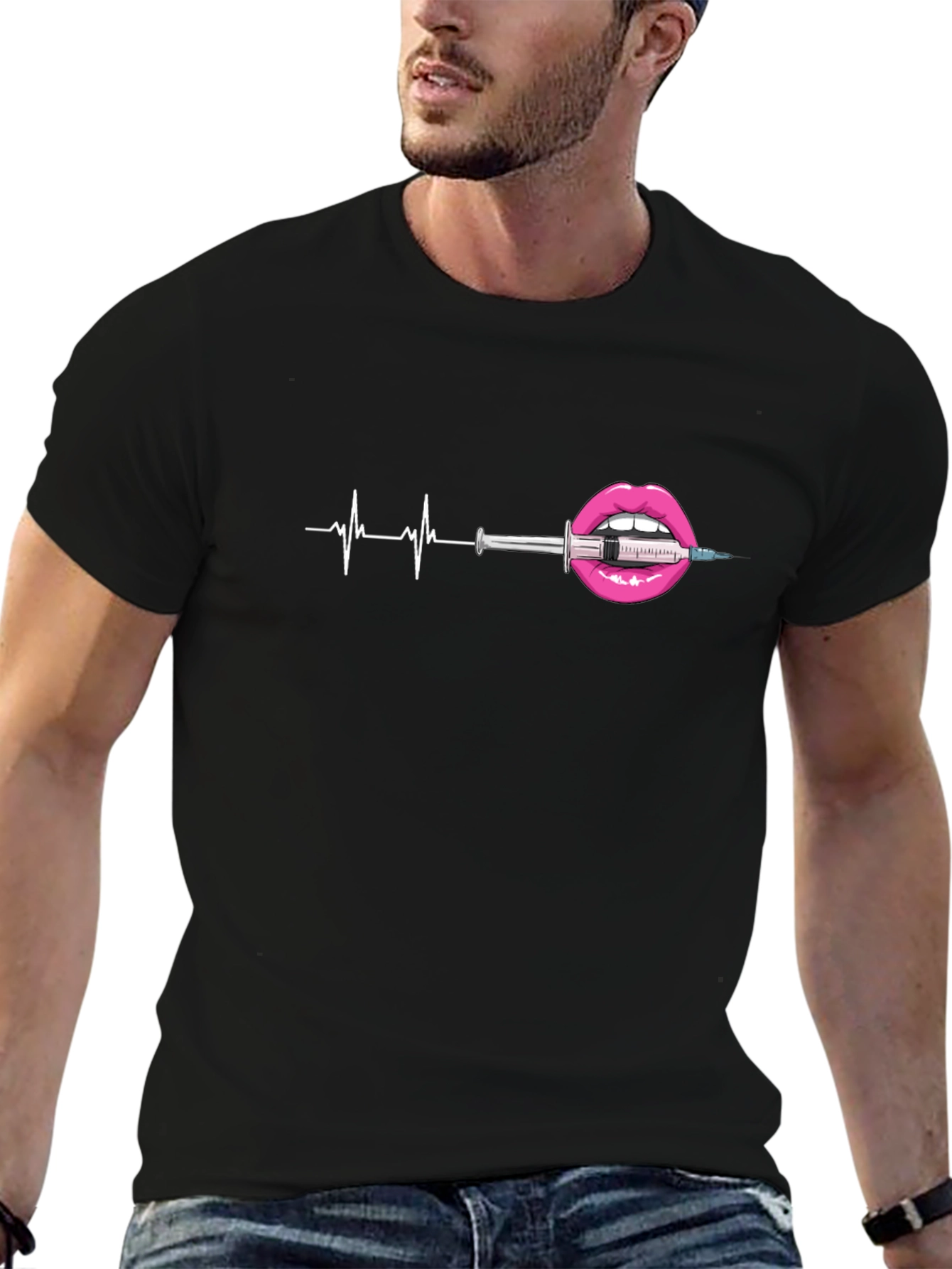 Heartbeat Lipstick Syringe Graphic Tee