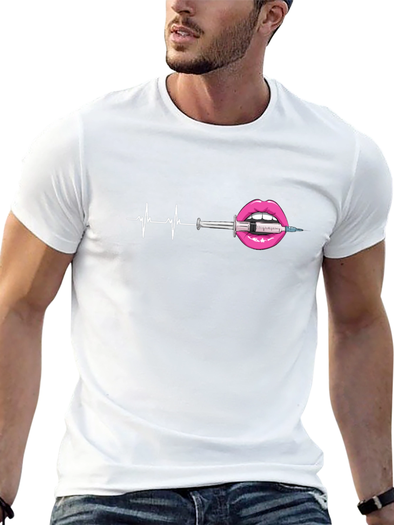 Heartbeat Lipstick Syringe Graphic Tee