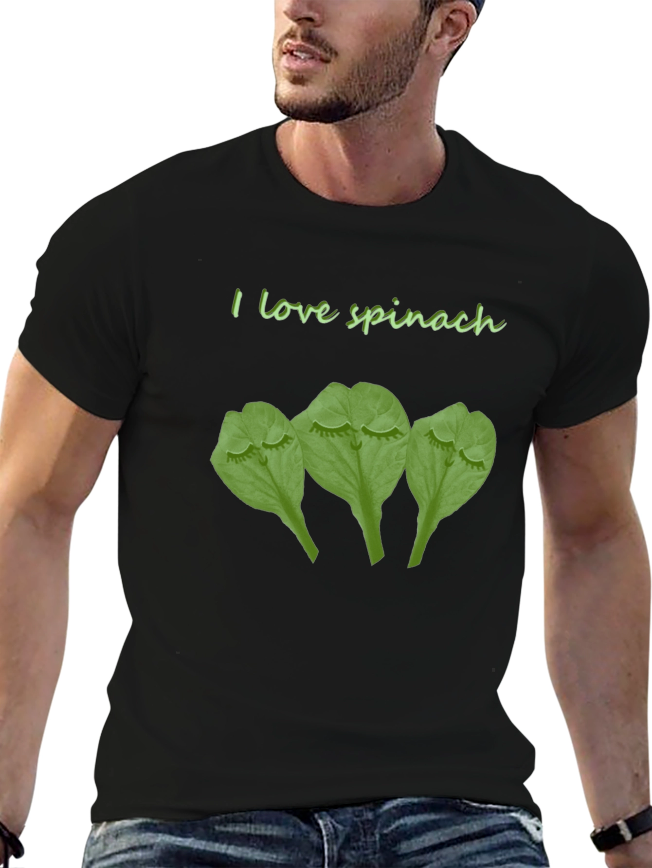 I Love Spinach Funny Graphic T-Shirt