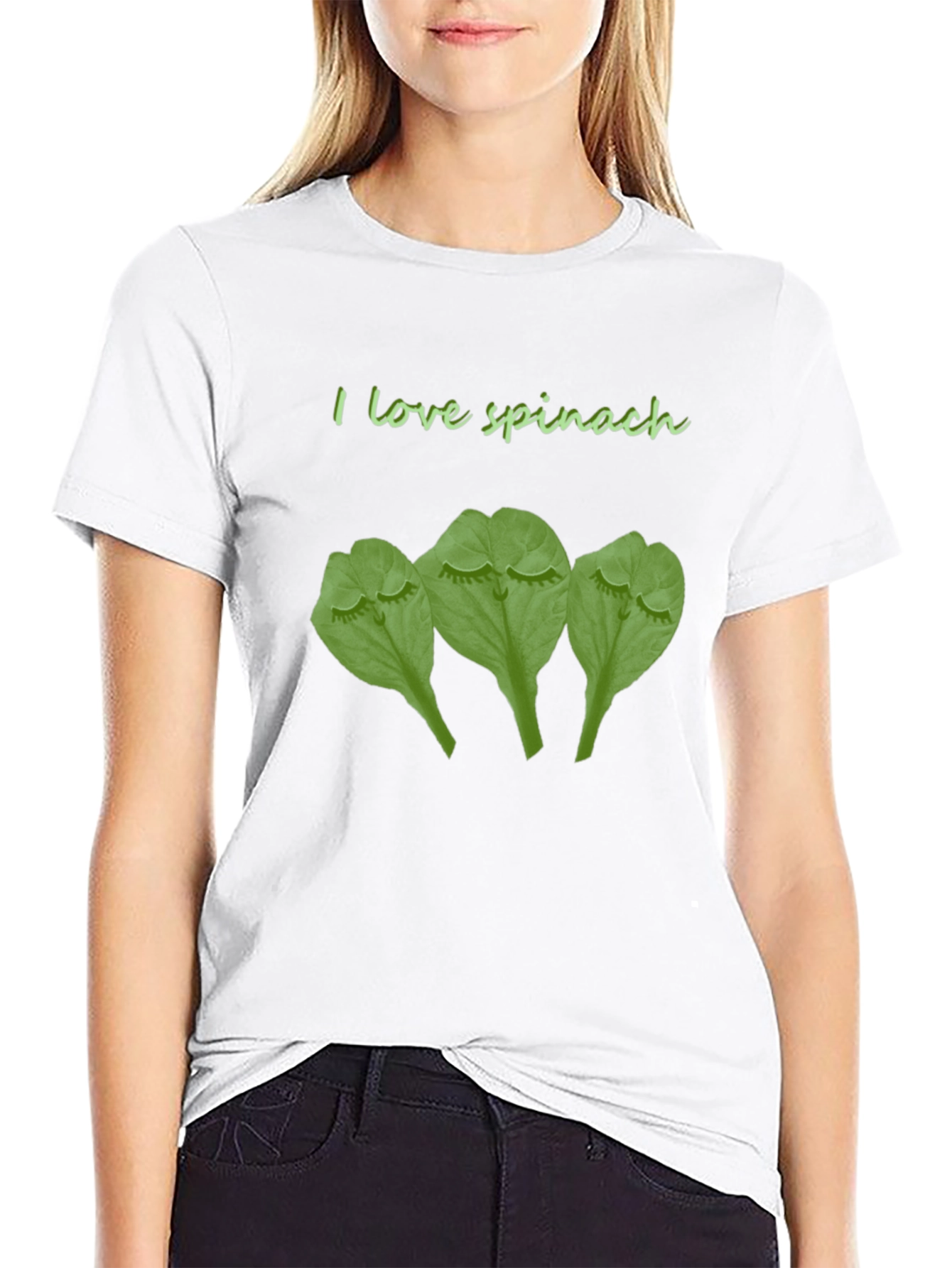 I Love Spinach Funny Graphic T-Shirt