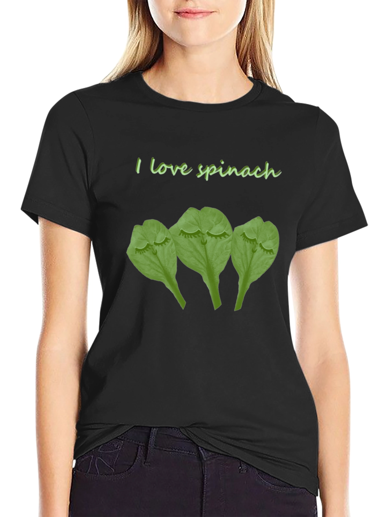 I Love Spinach Funny Graphic T-Shirt