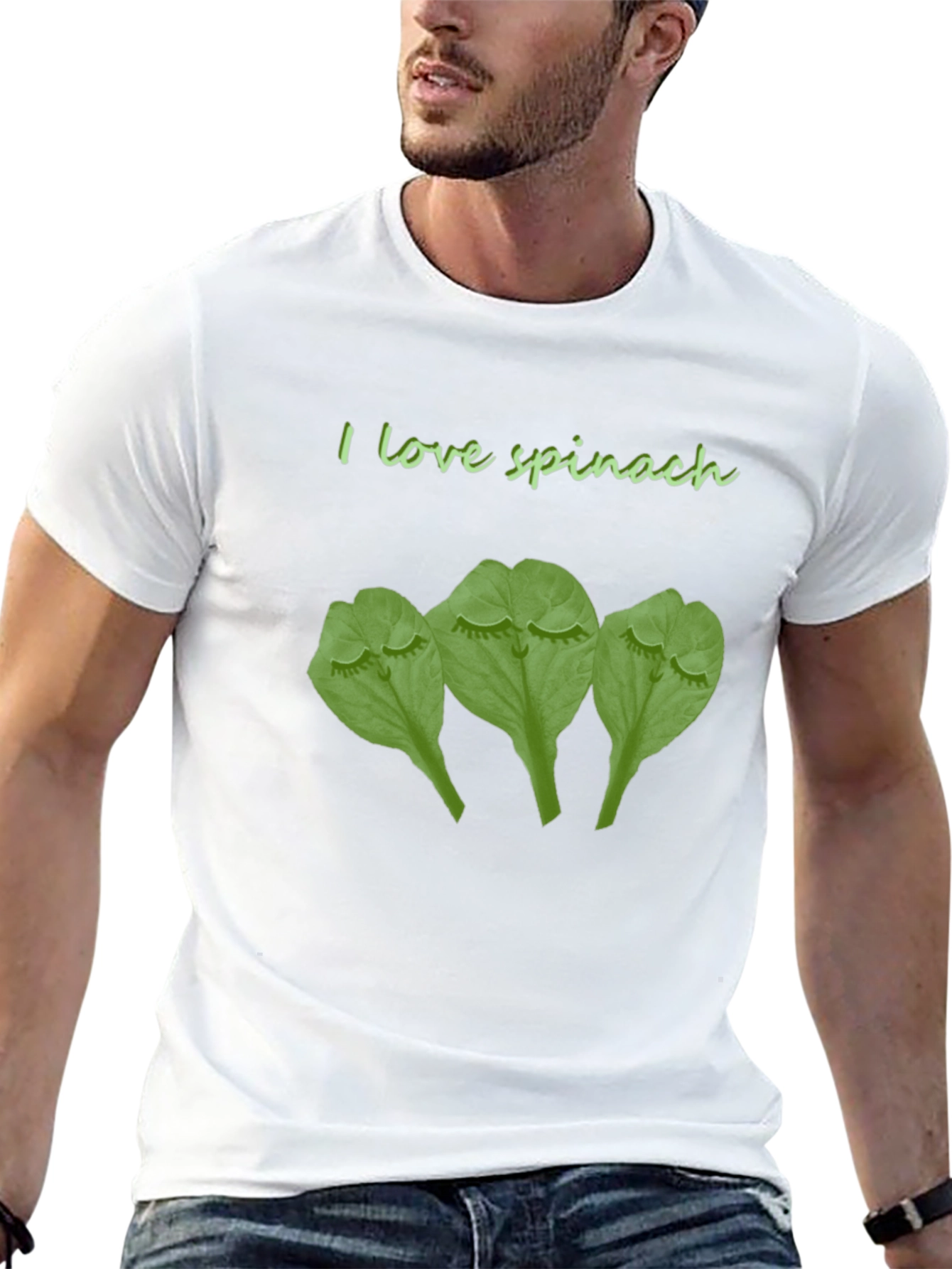 I Love Spinach Funny Graphic T-Shirt