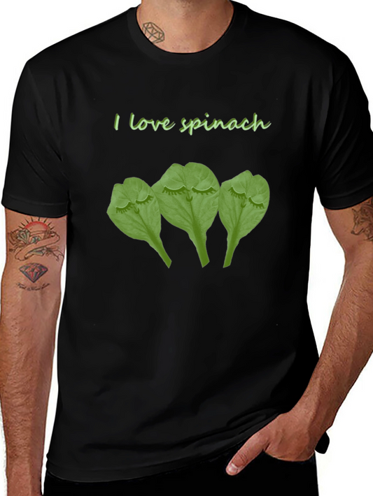 I Love Spinach Funny Graphic T-Shirt