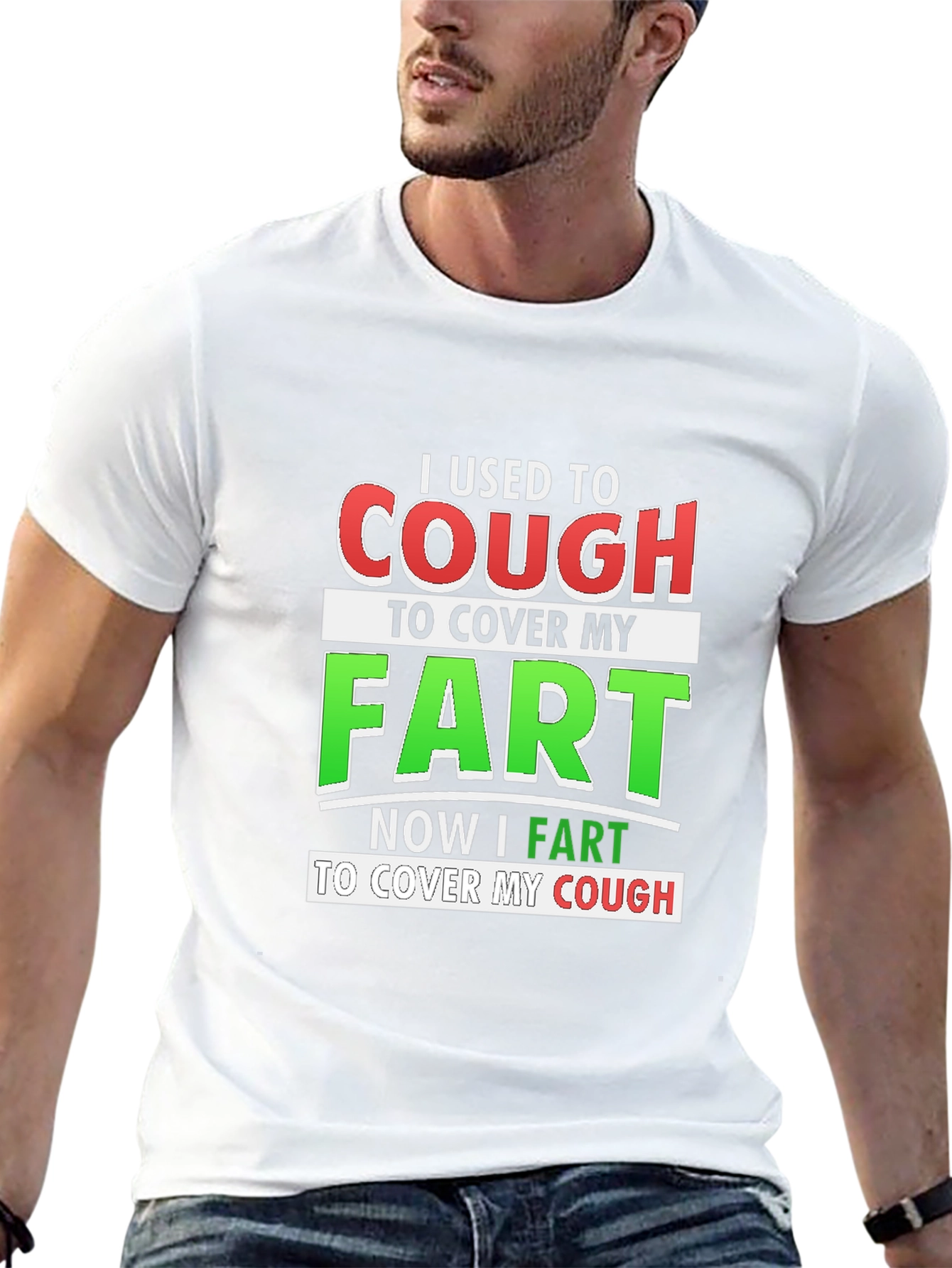 Cough to Fart Graphic T-Shirt Funny Tee