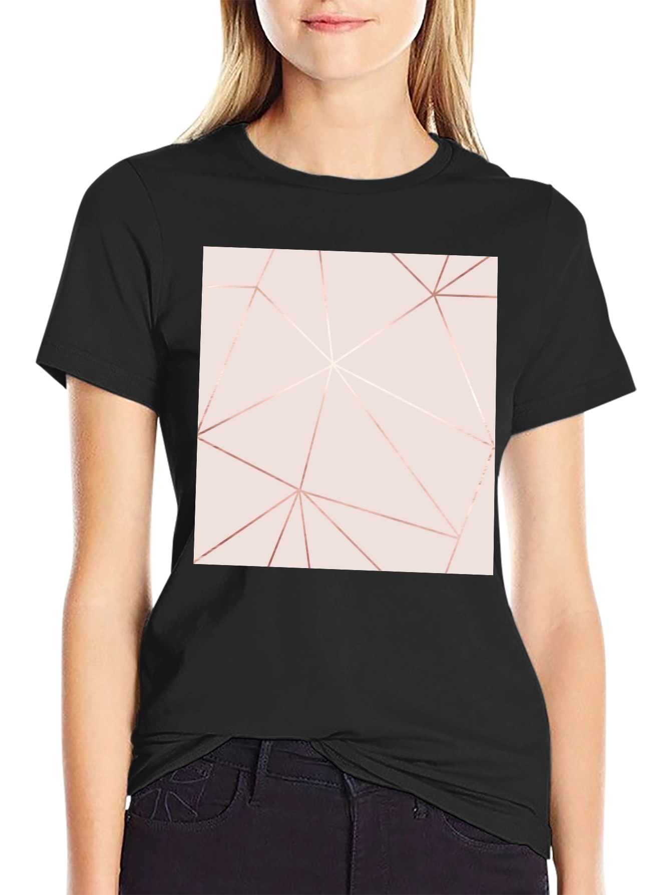Geometric Lines Graphic Tee - Modern Style