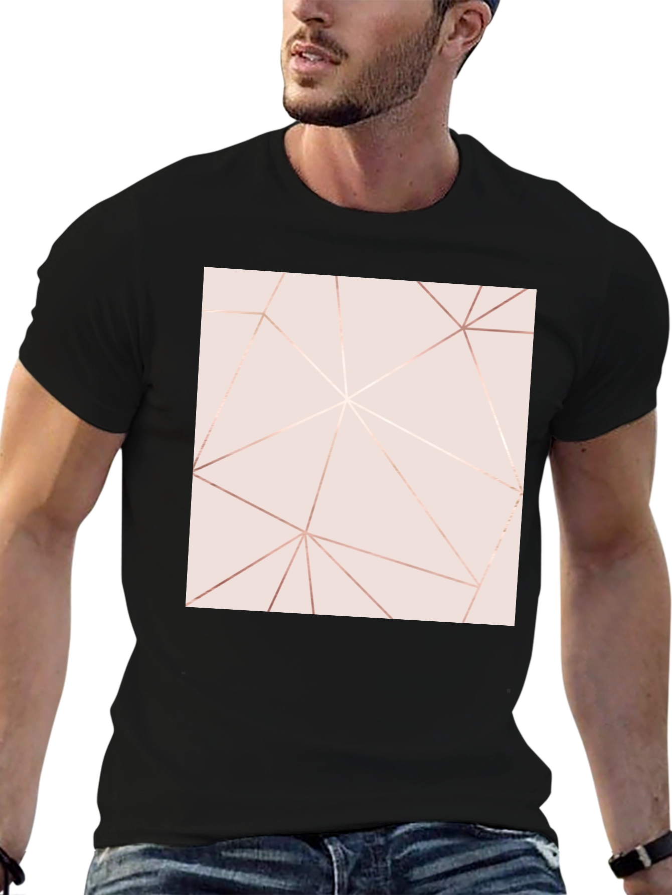 Geometric Lines Graphic Tee - Modern Style