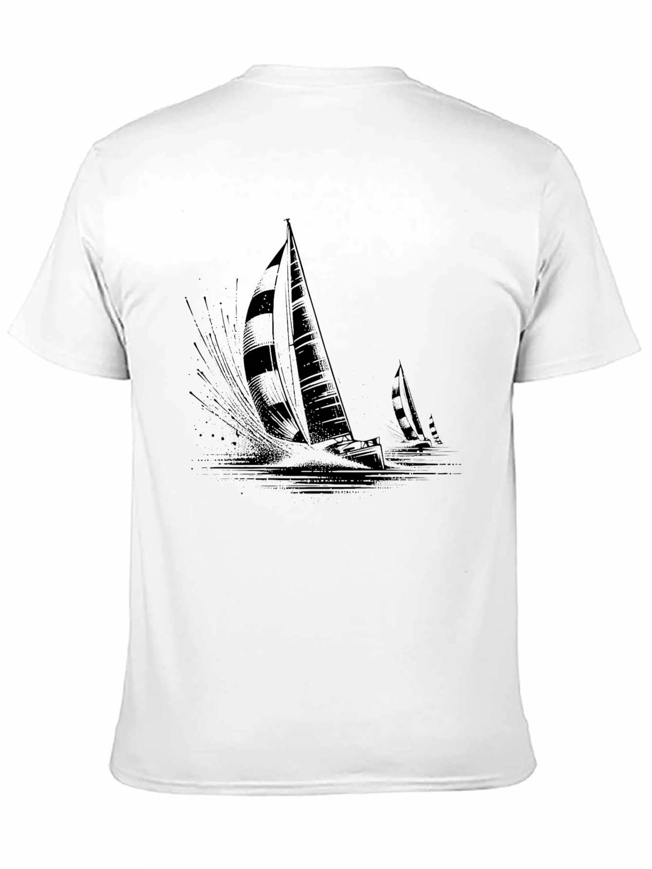 Sailing Boat Graphic Tee - Black