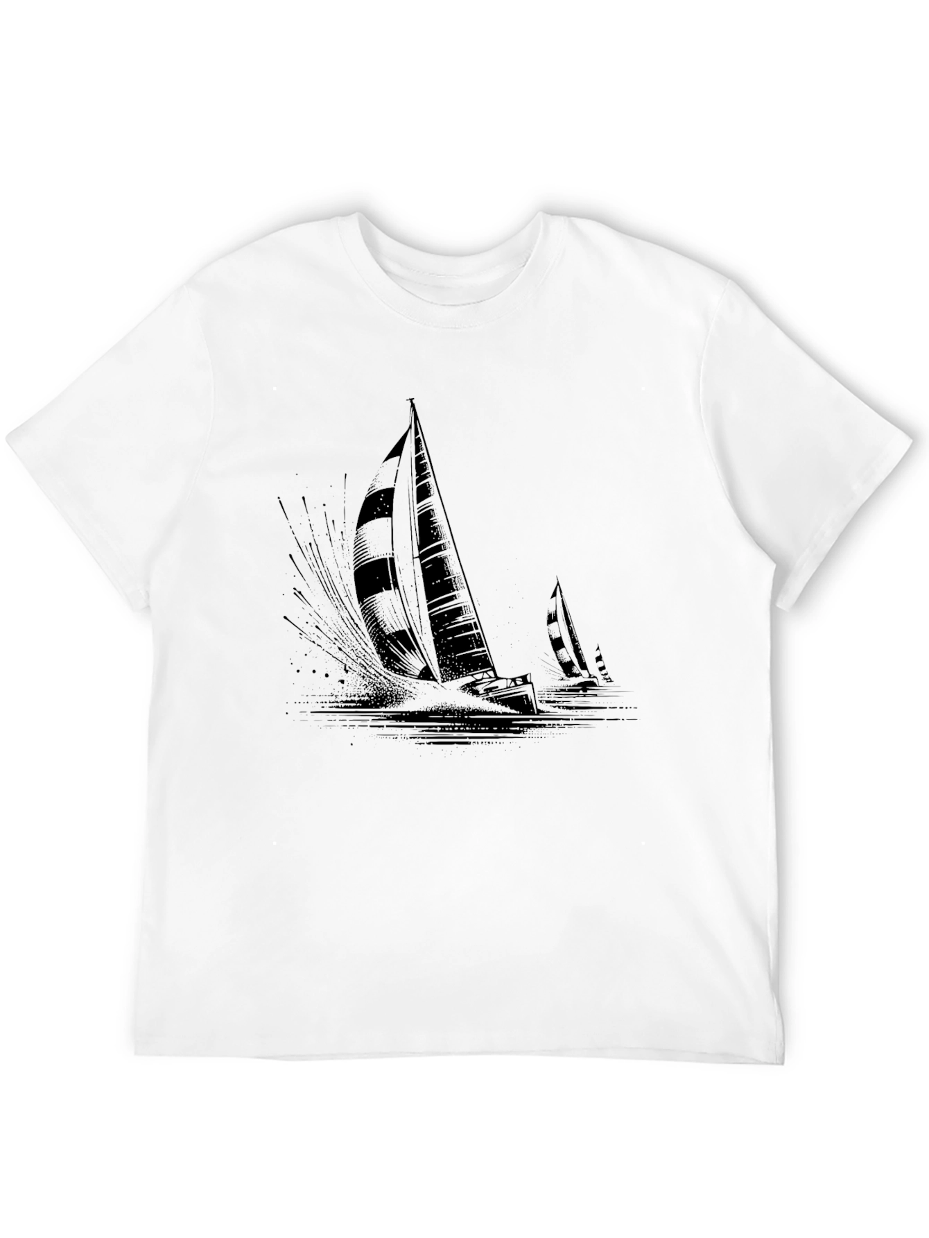 Sailing Boat Graphic Tee - Black