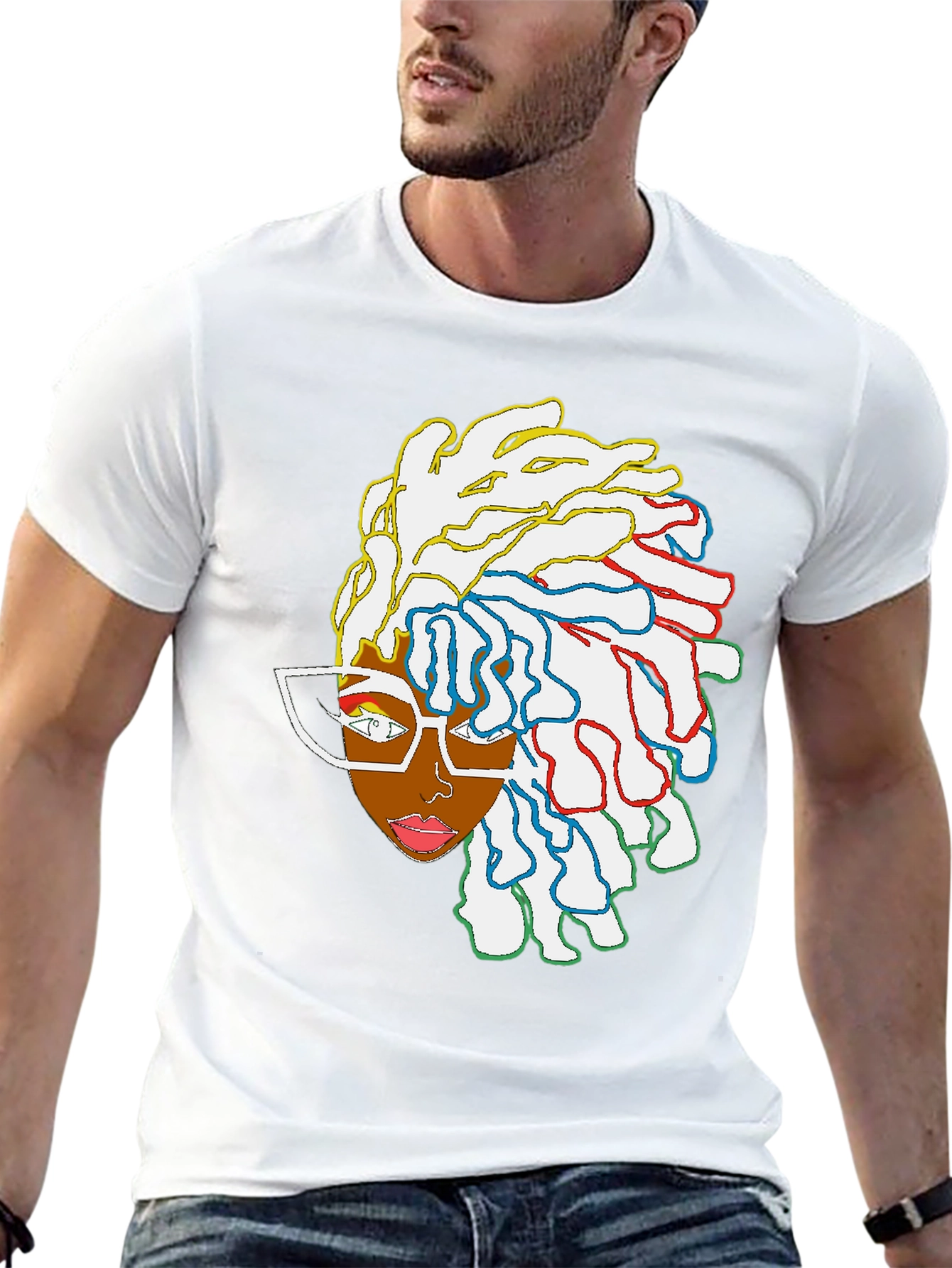 Cool Graphic Tee - Abstract Afro Art