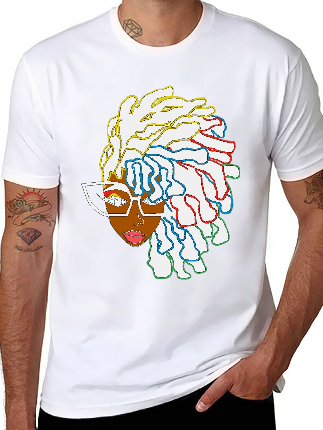 Cool Graphic Tee - Abstract Afro Art