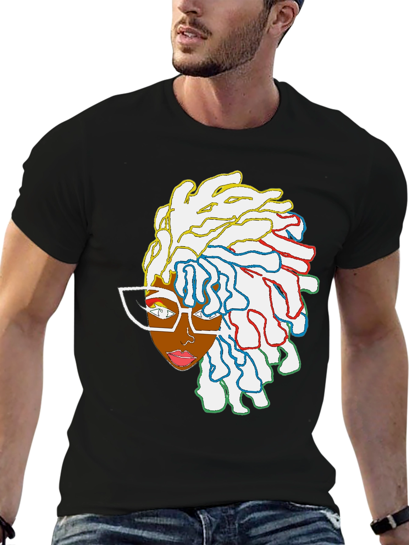 Cool Graphic Tee - Abstract Afro Art