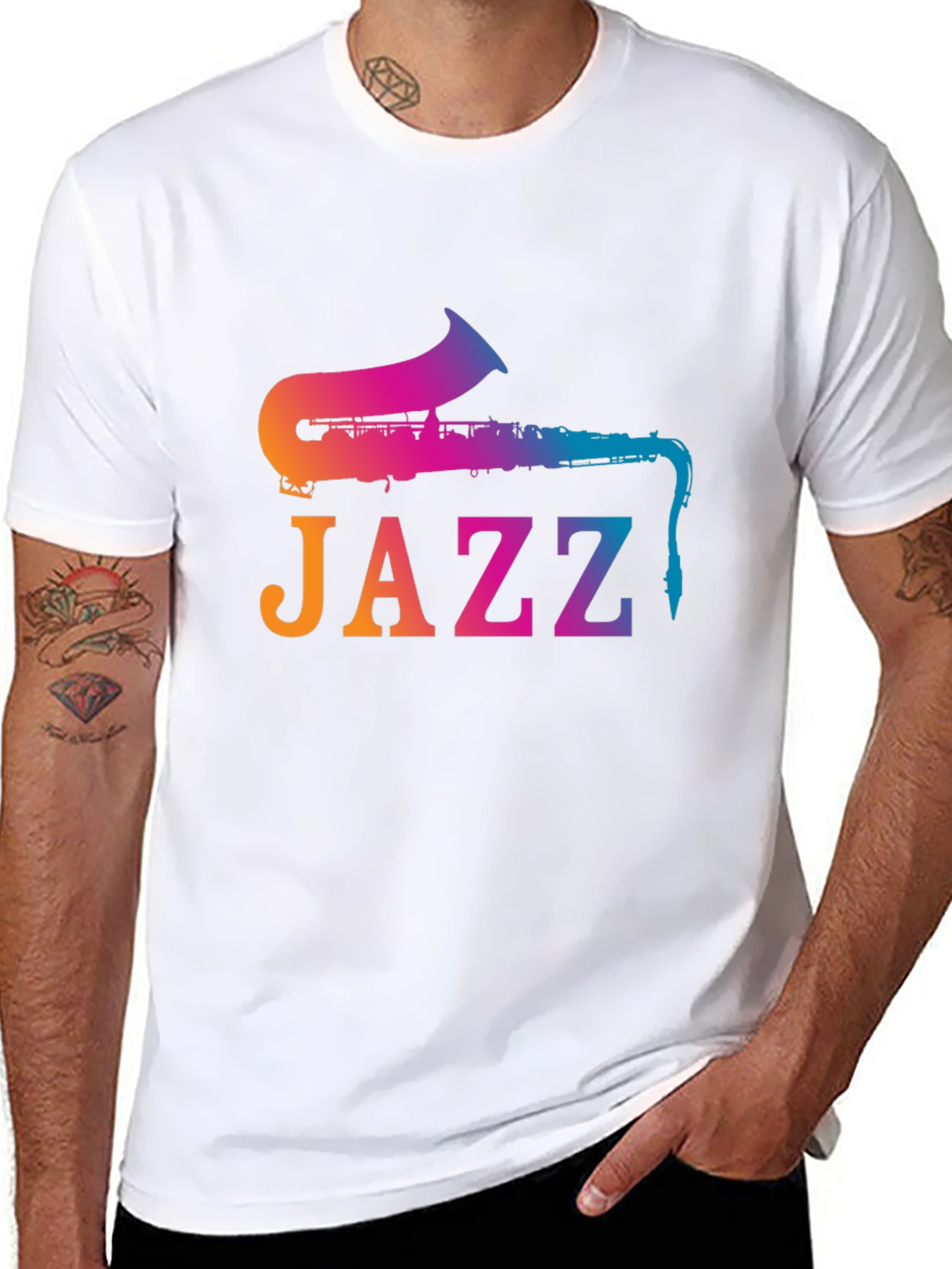 Jazz Saxophone Gradient T-Shirt - Music Lover Tee