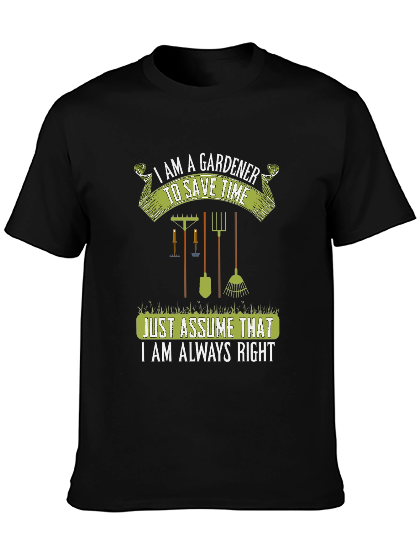 Gardener Always Right Graphic Tee - Black