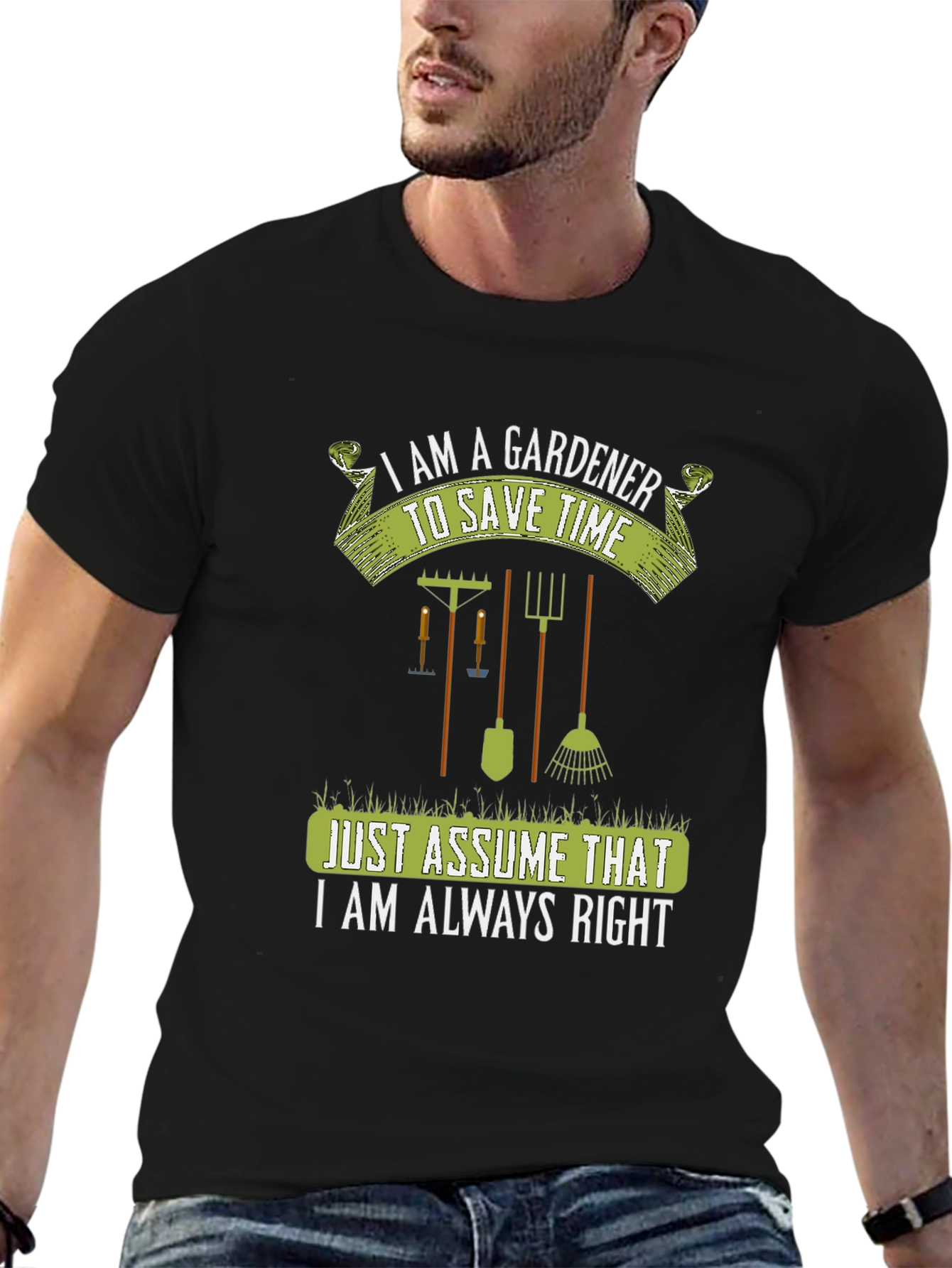 Gardener Always Right Graphic Tee - Black