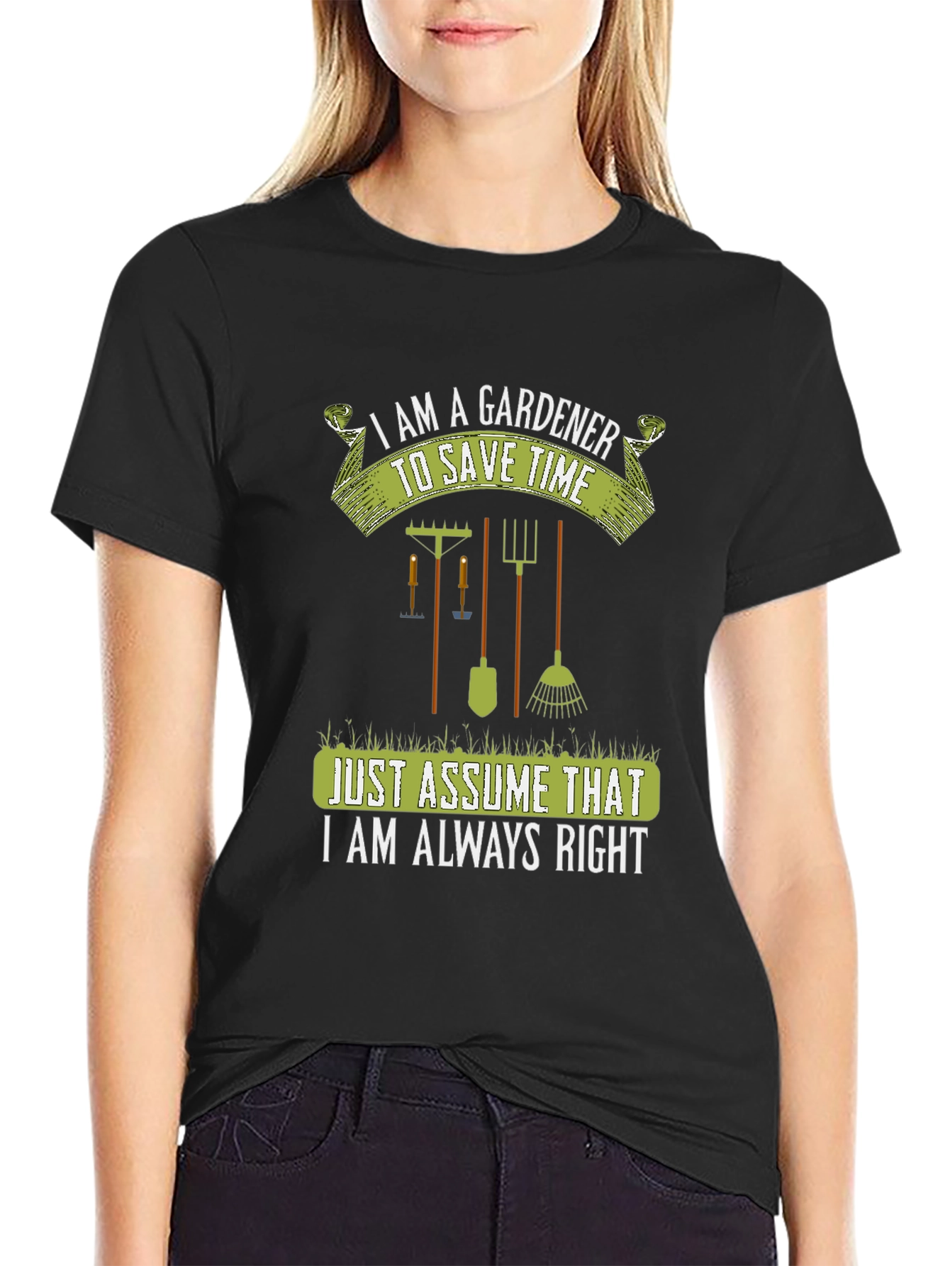 Gardener Always Right Graphic Tee - Black