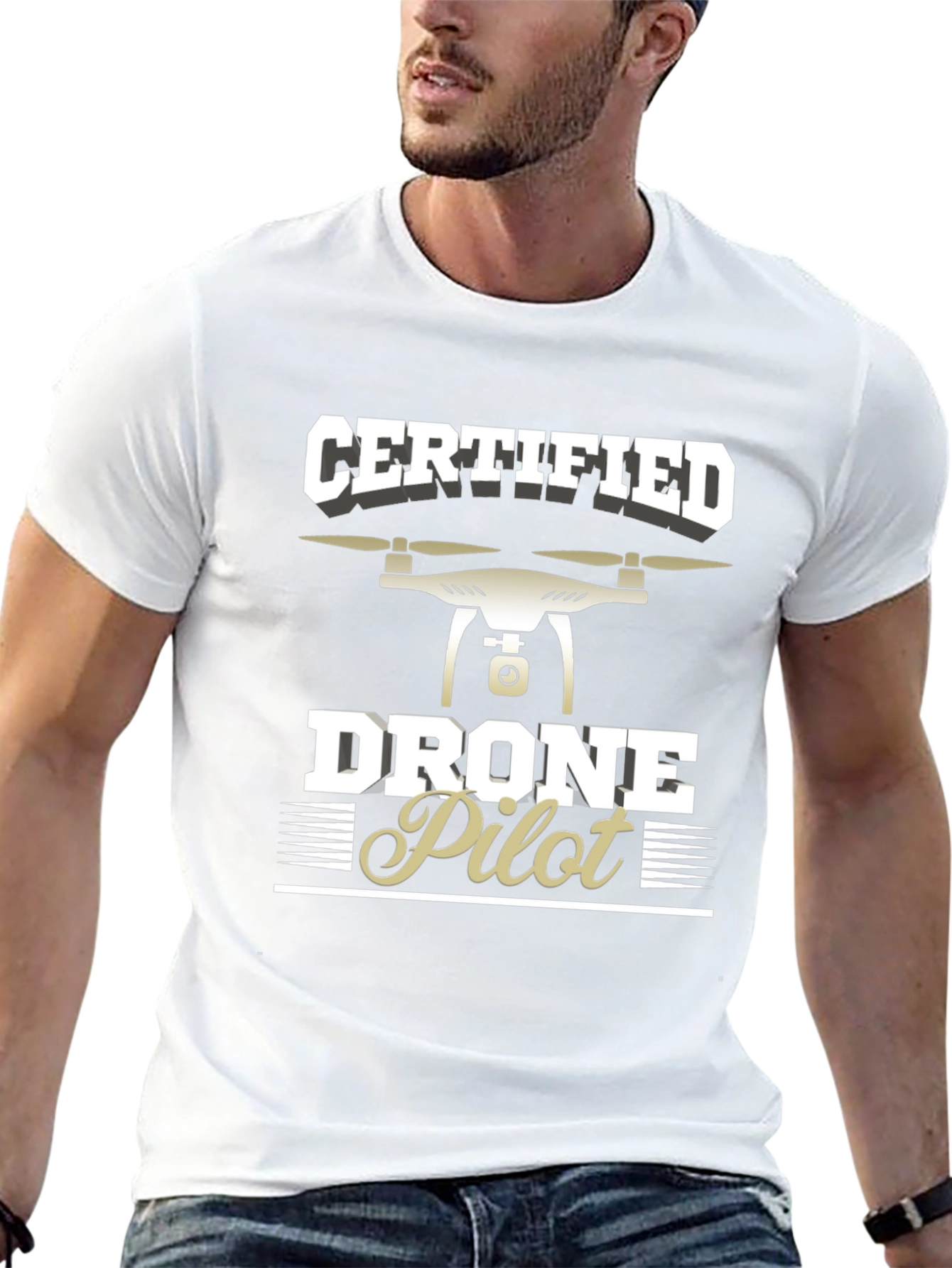 Certified Drone Pilot T-Shirt - Black Graphic Tee