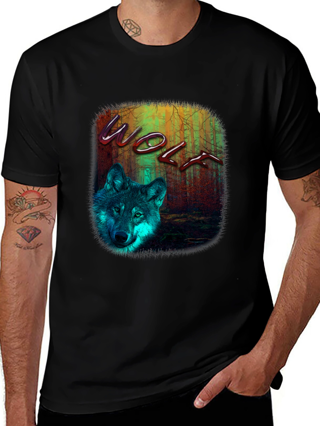 Wolf Graphic Print T-Shirt