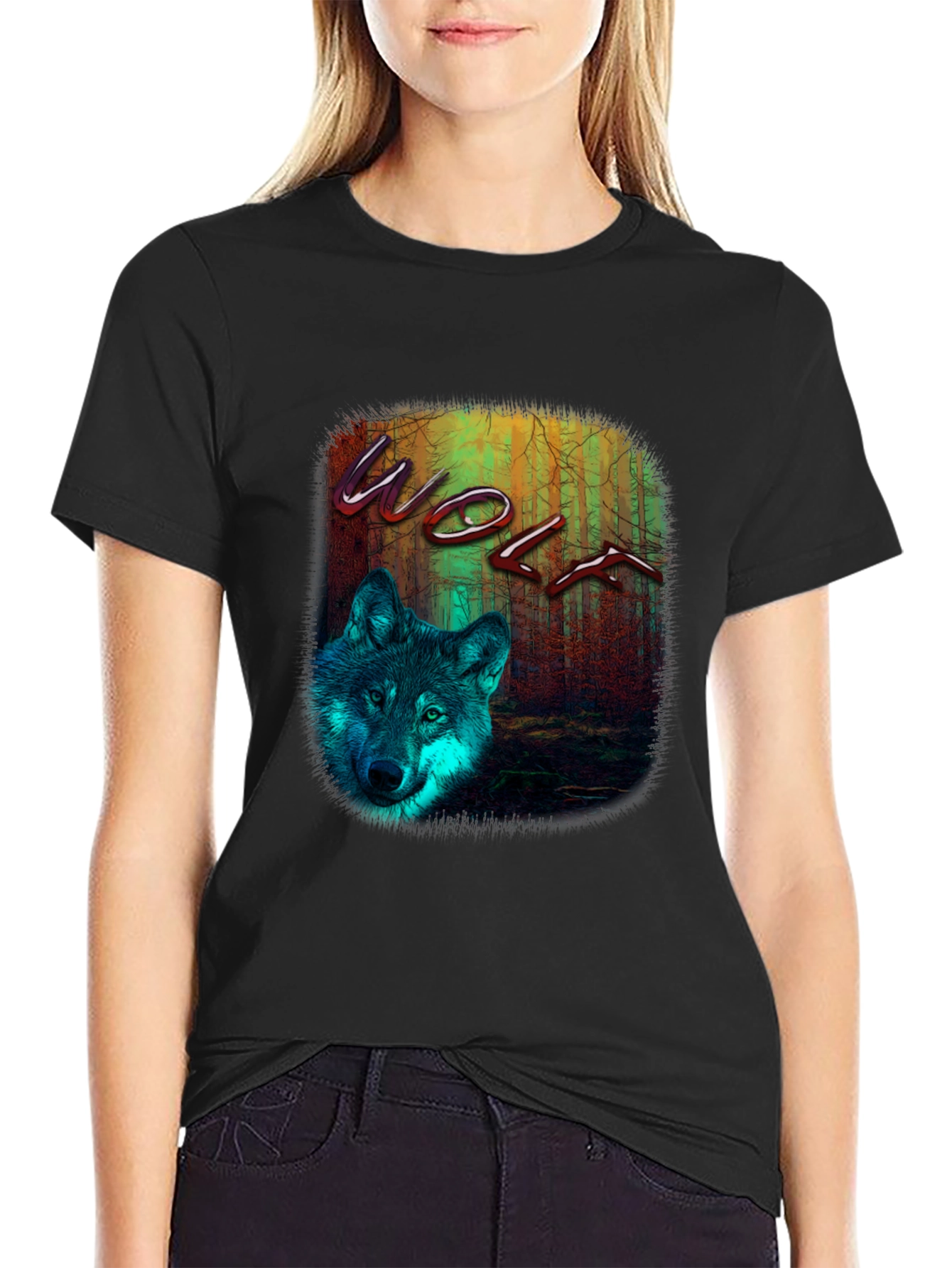 Wolf Graphic Print T-Shirt