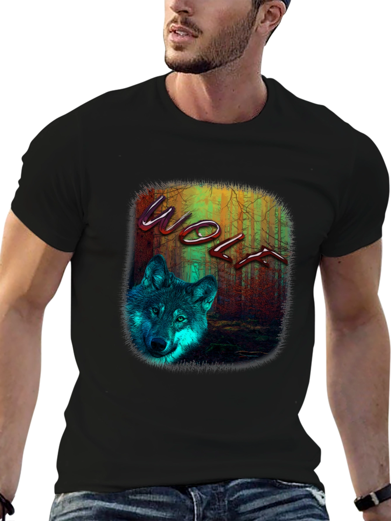 Wolf Graphic Print T-Shirt