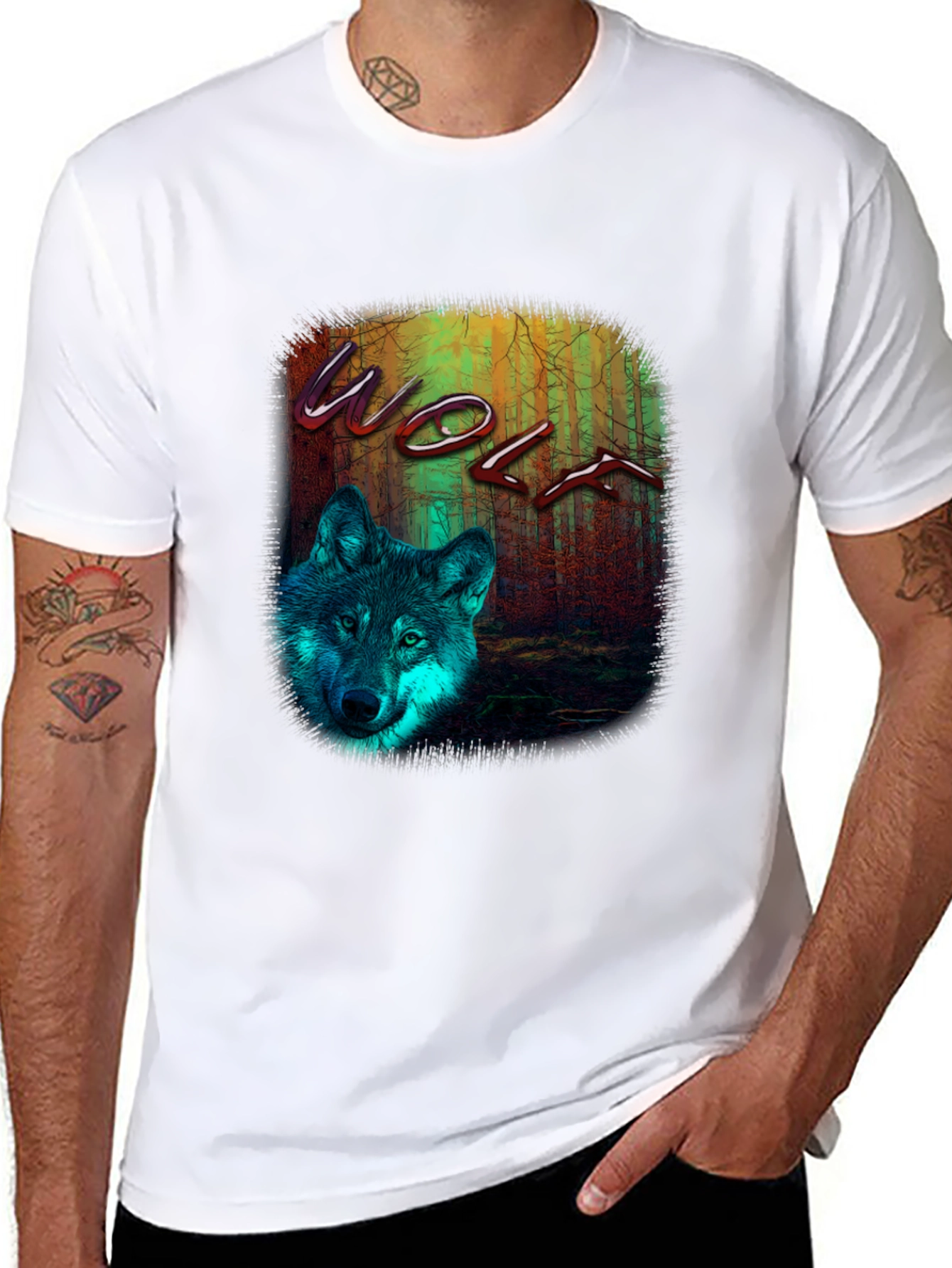 Wolf Graphic Print T-Shirt