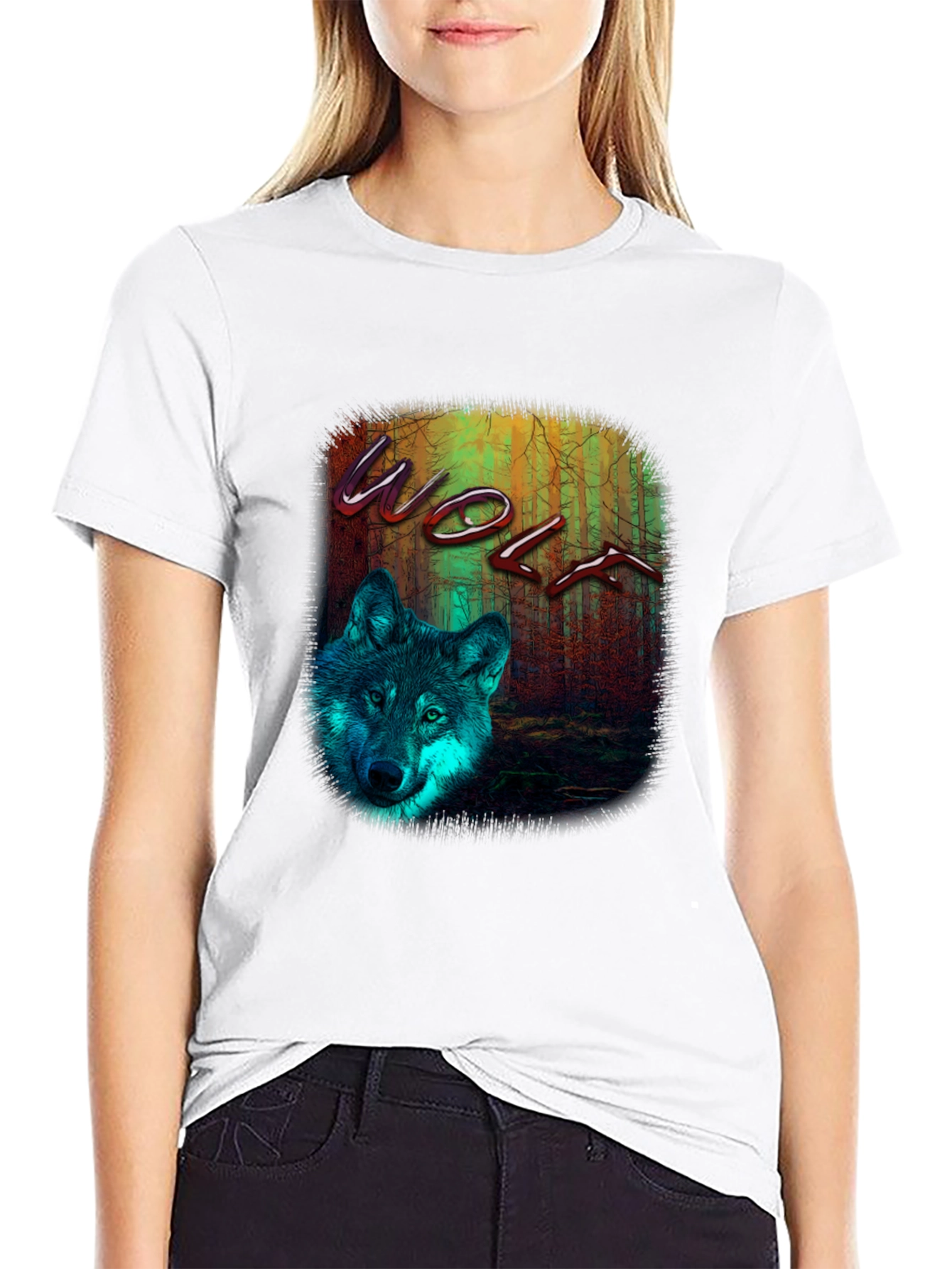 Wolf Graphic Print T-Shirt