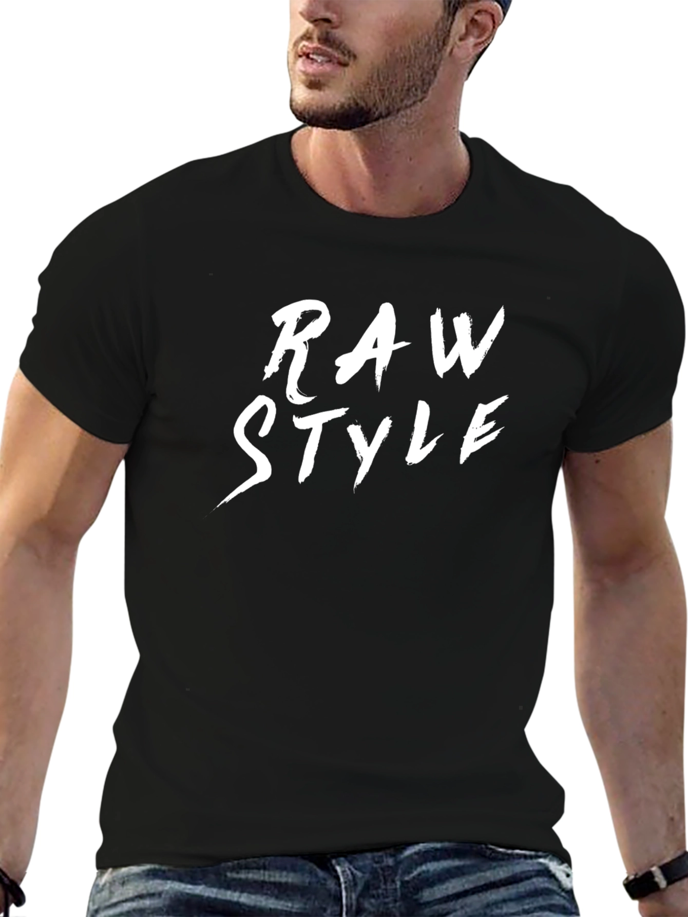 Raw Style Graphic Tee - Mens Black T-Shirt