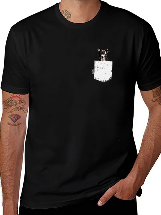 Dog in Pocket Graphic Tee - Black T-Shirt