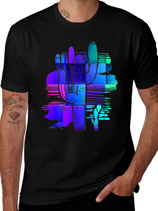 Neon Cactus Graphic Tee - Trendy Desert Style